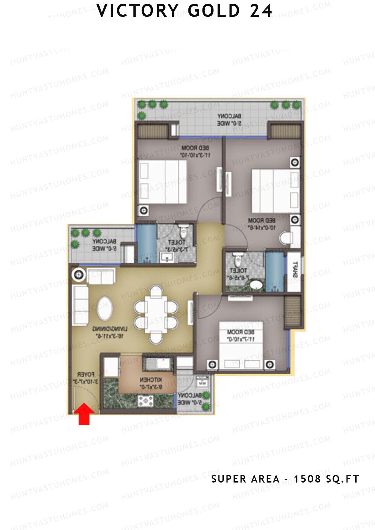 Victory Gold 24 Tower A4 Unit 2 Floor Plan