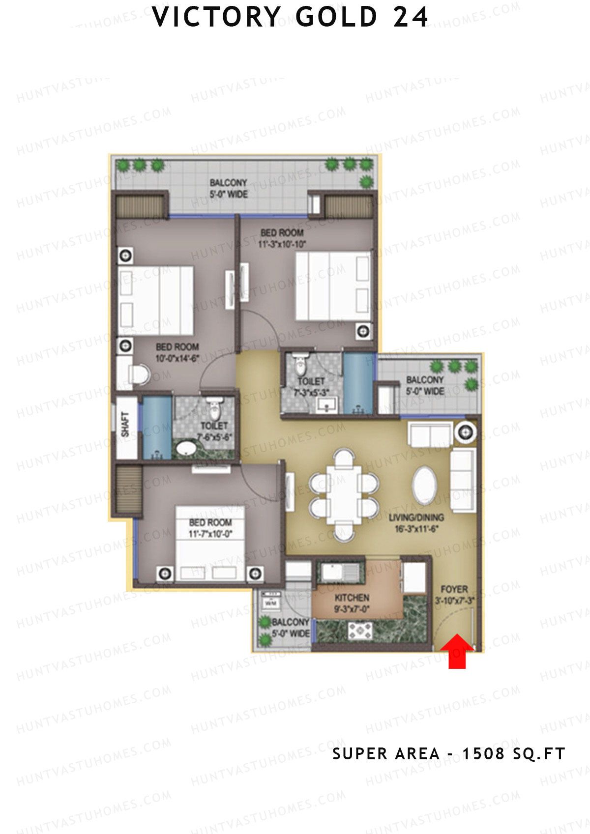 Victory Gold 24 Tower A4 Unit 3 Floor Plan