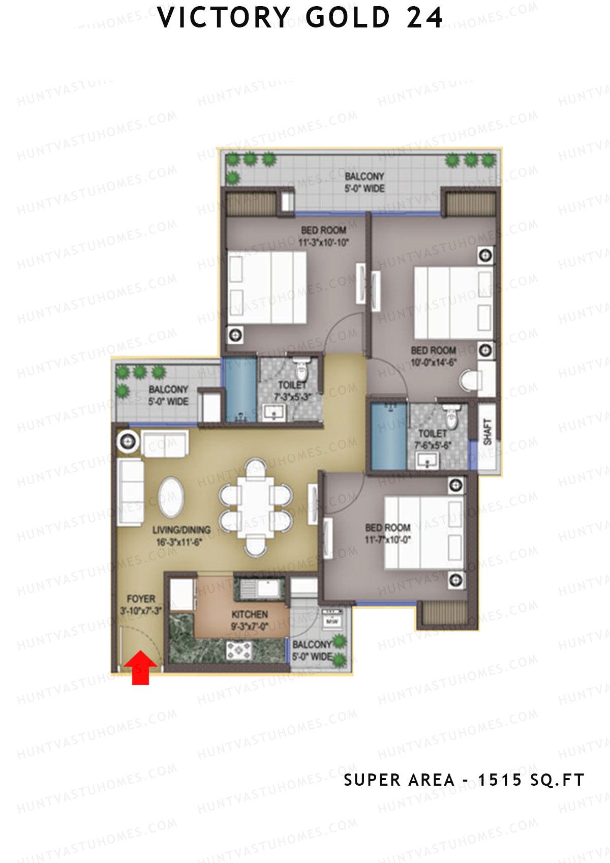 Victory Gold 24 Tower A4 Unit 4 Floor Plan