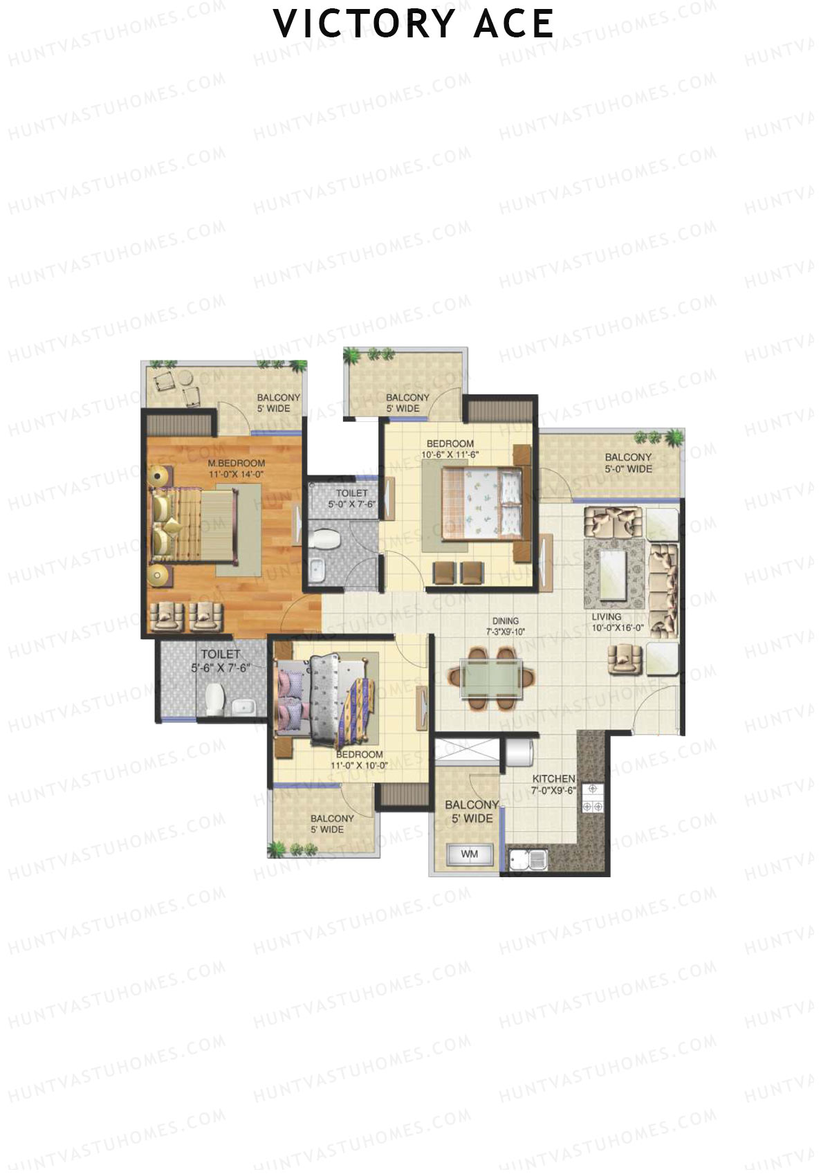 Victory Ace Tower A1 Unit 3 Floor Plan
