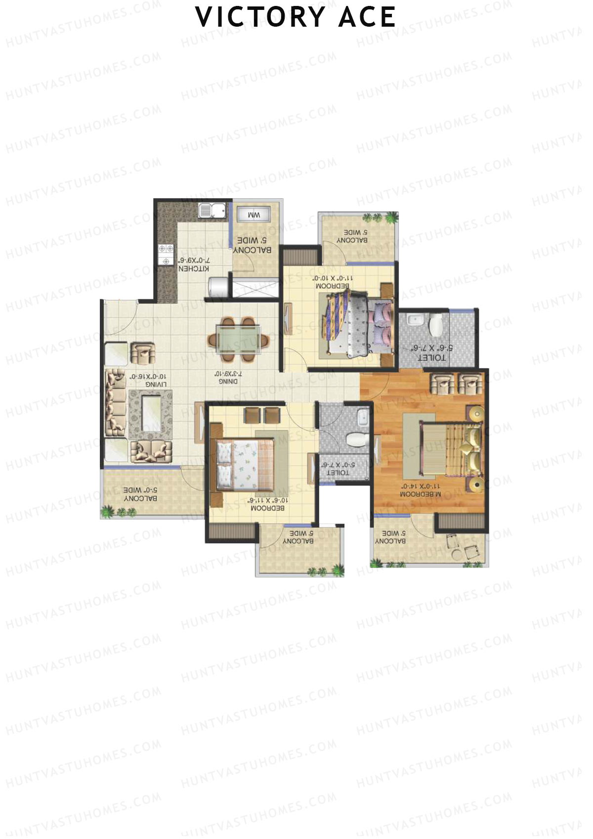 Victory Ace Tower A1 Unit 5 Floor Plan