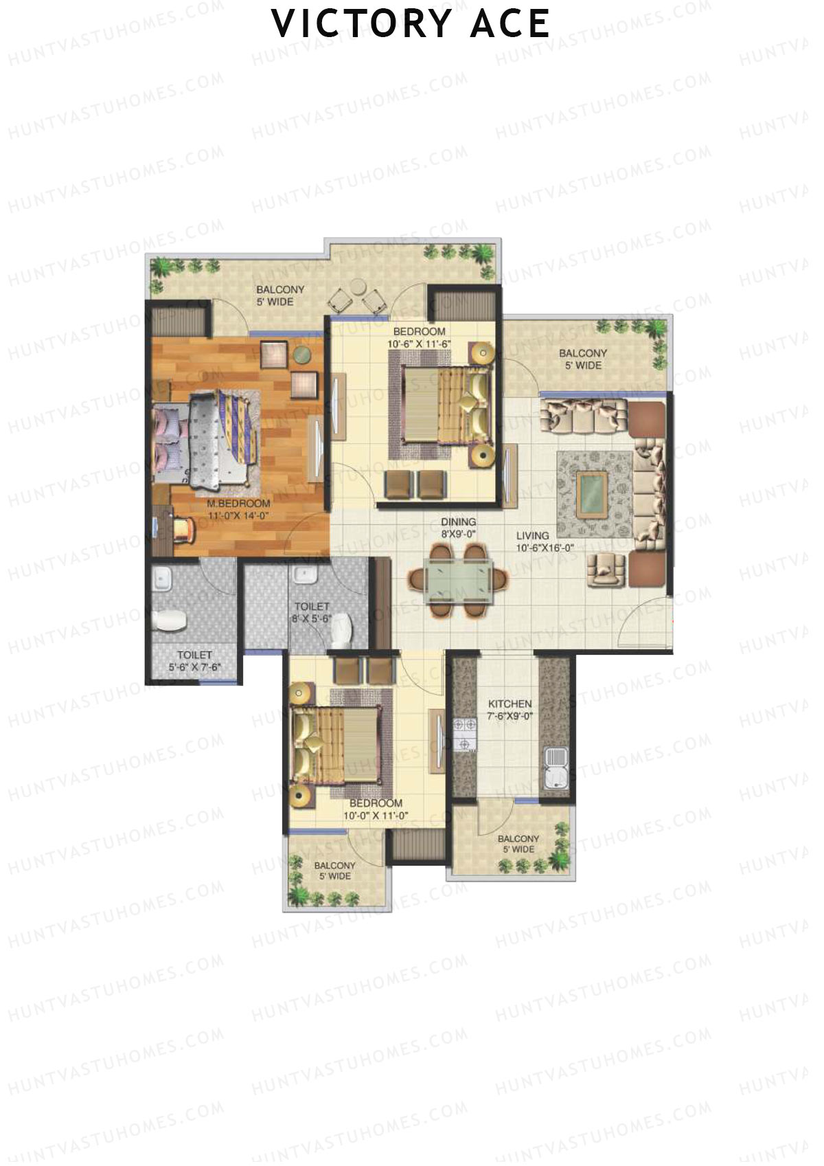 Victory Ace Tower A2 Unit 1 Floor Plan