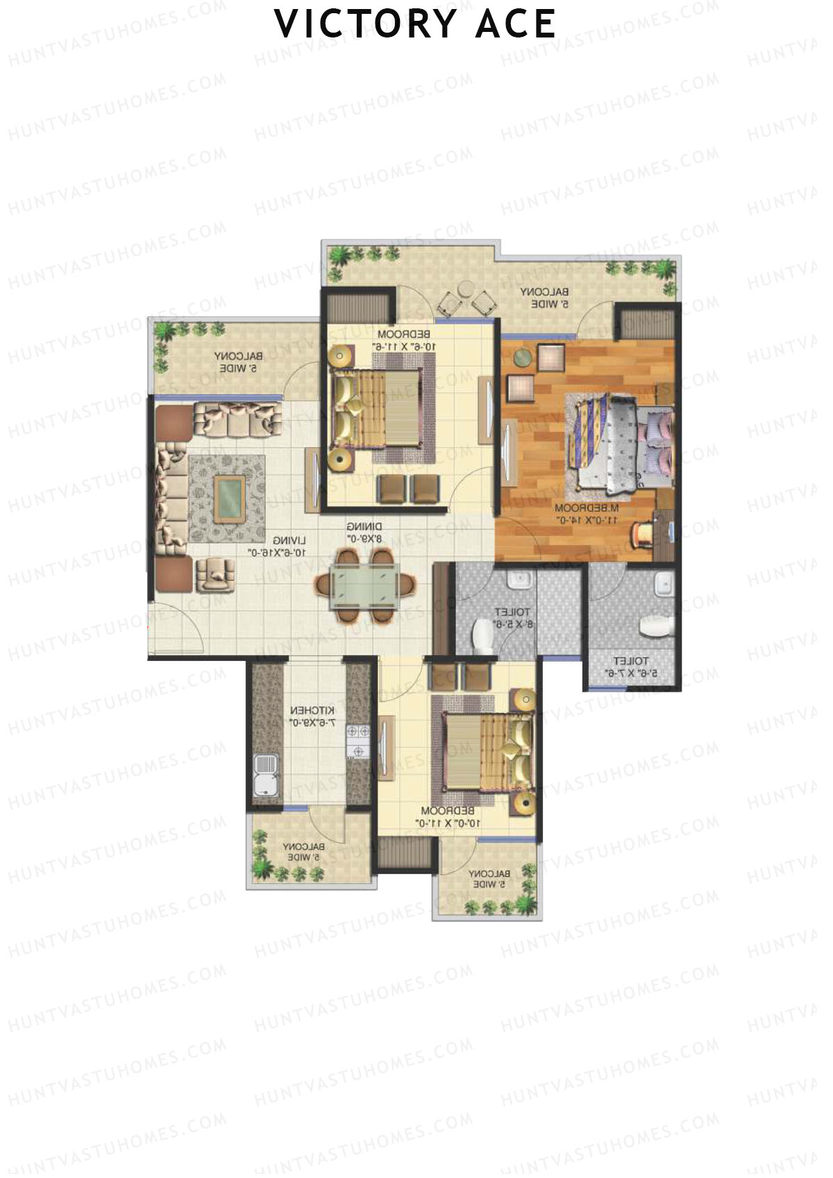 Victory Ace Tower A2 Unit 2 Floor Plan
