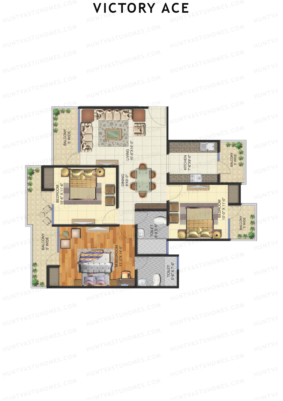 Victory Ace Tower A2 Unit 3 Floor Plan