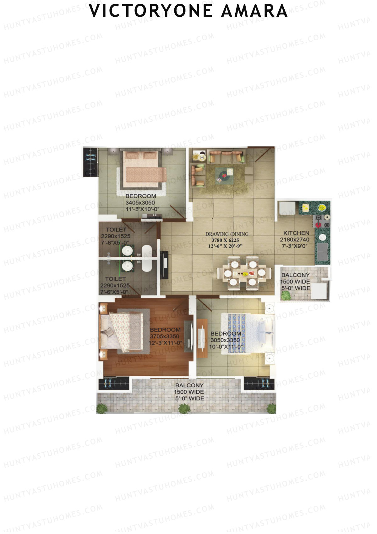 Victoryone Amara Tower A Unit 4 Floor Plan