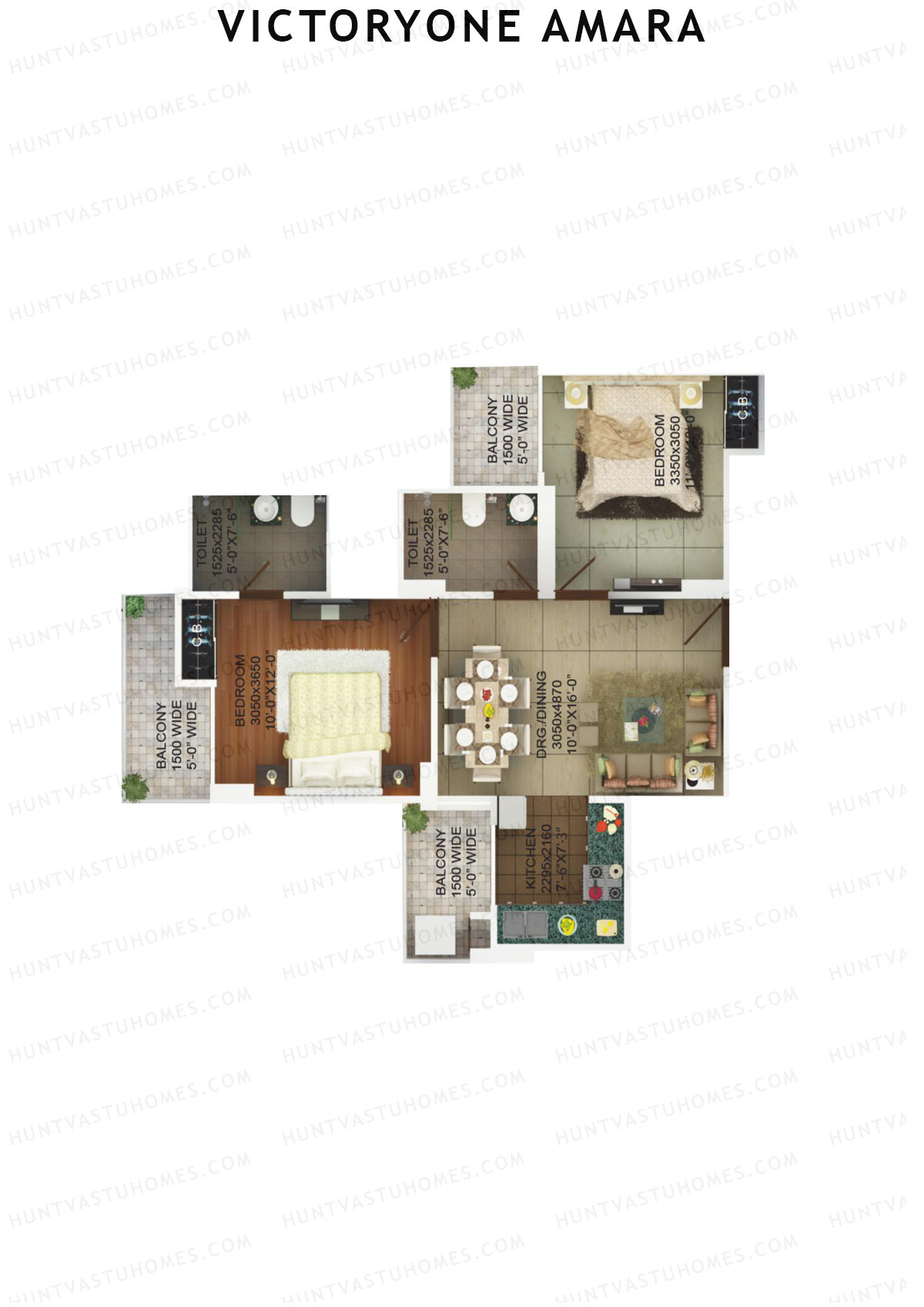 Victoryone Amara Tower B Unit 1 Floor Plan