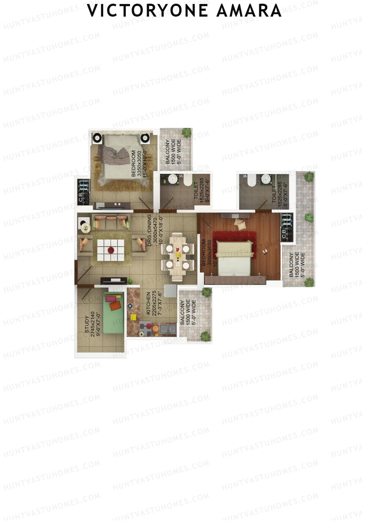 Victoryone Amara Tower B Unit 5 Floor Plan