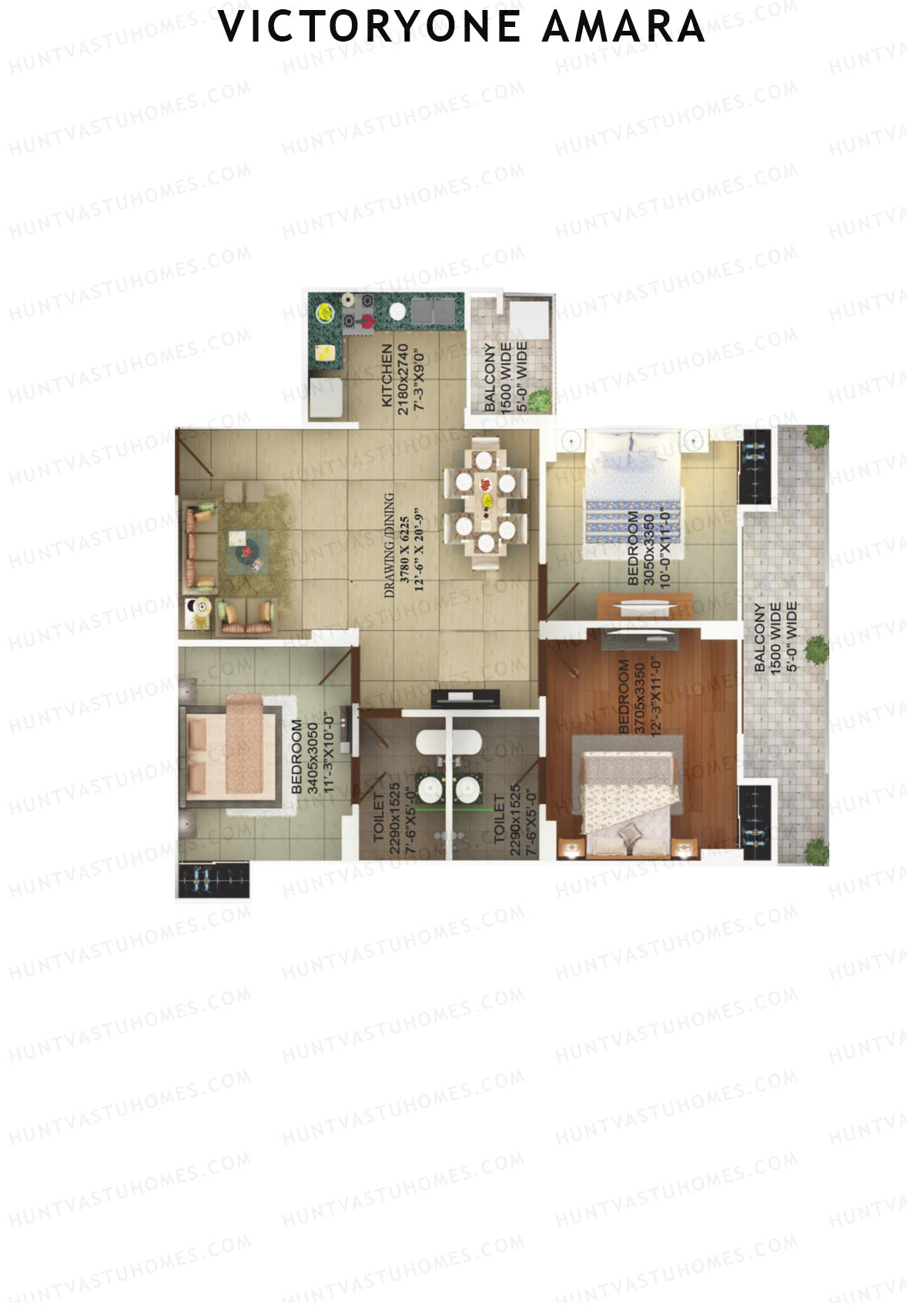 Victoryone Amara Tower B Unit 5 Floor Plan