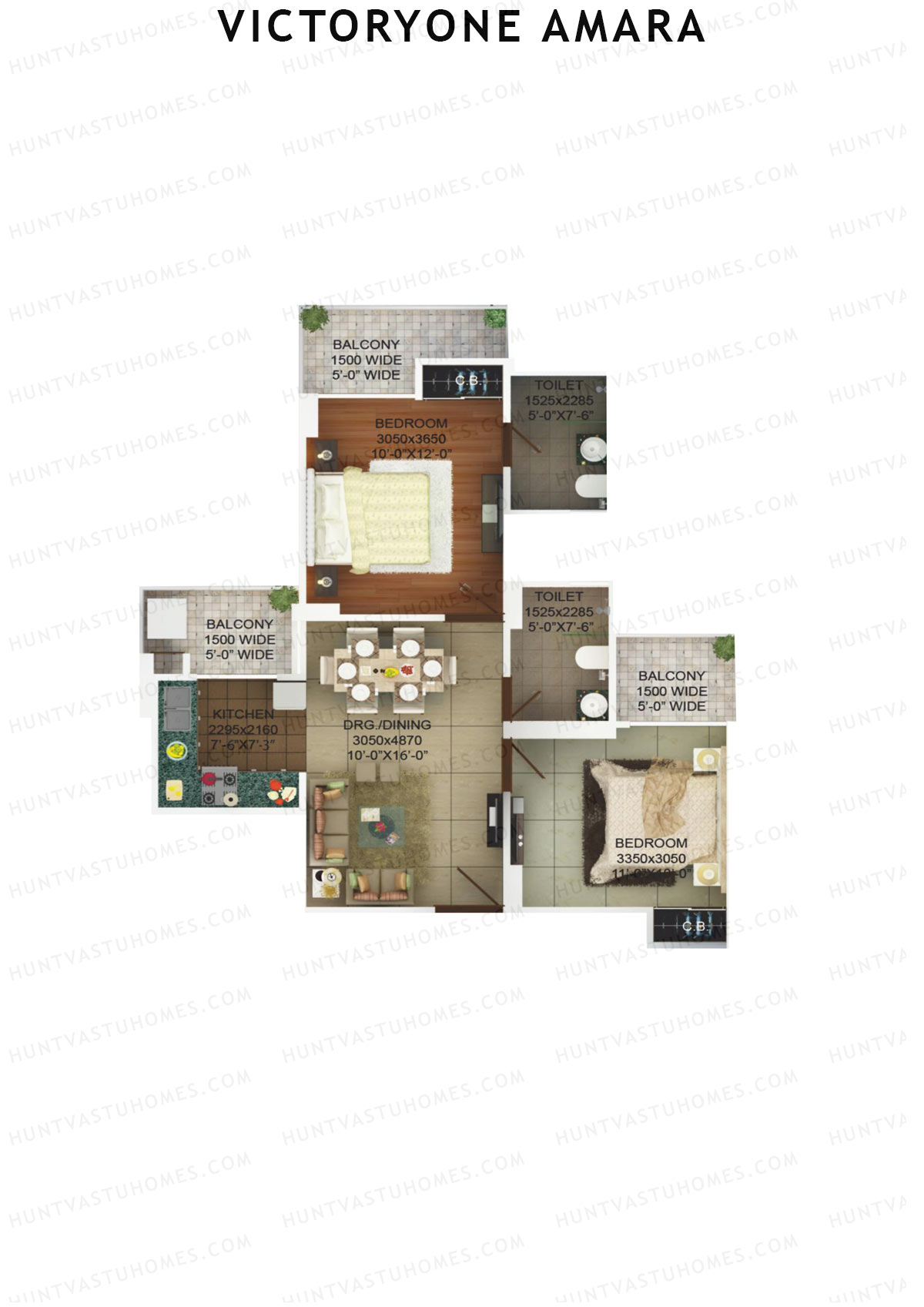 Victoryone Amara Tower C Unit 1 Floor Plan