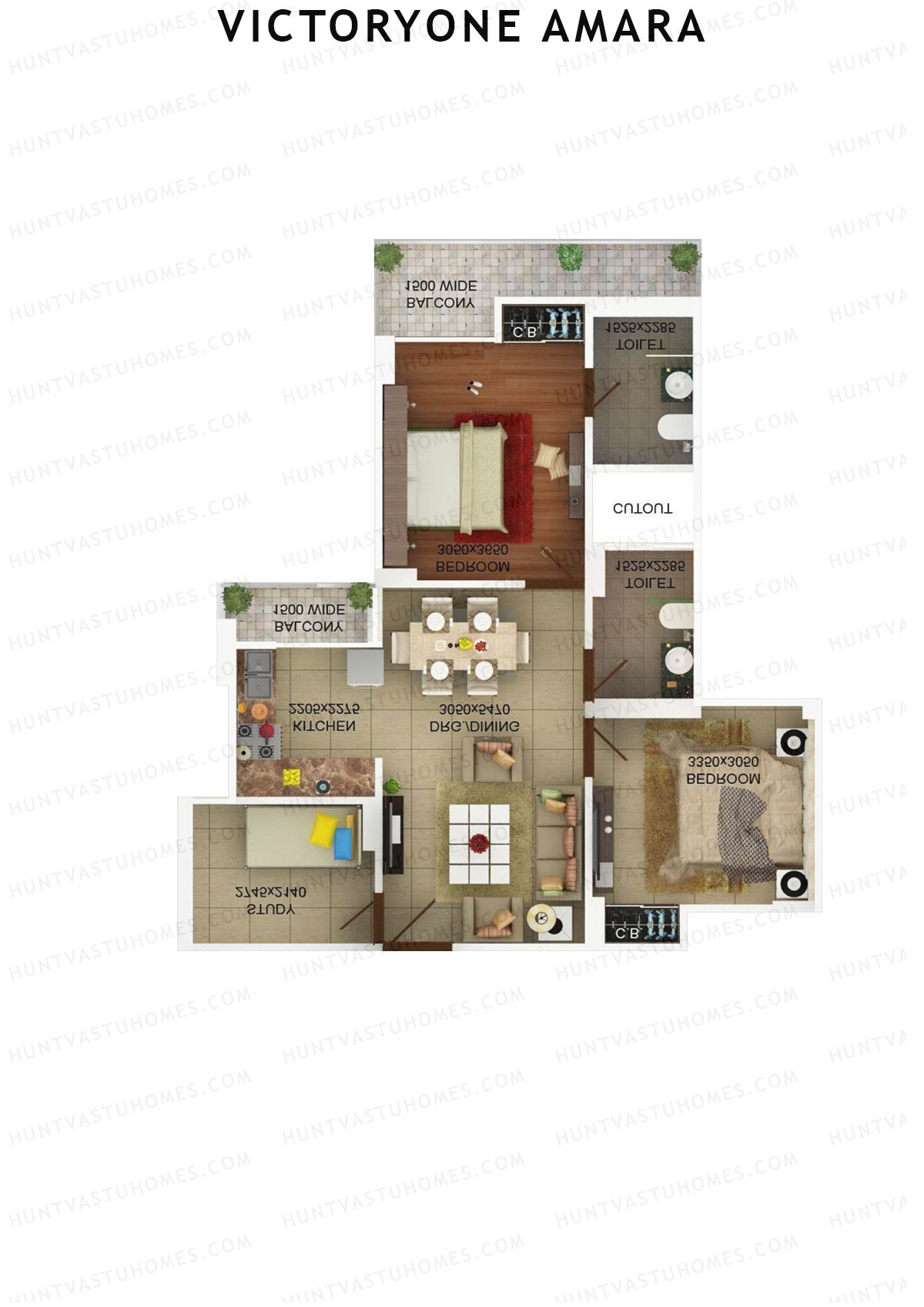 Victoryone Amara Tower D Unit 2 Floor Plan
