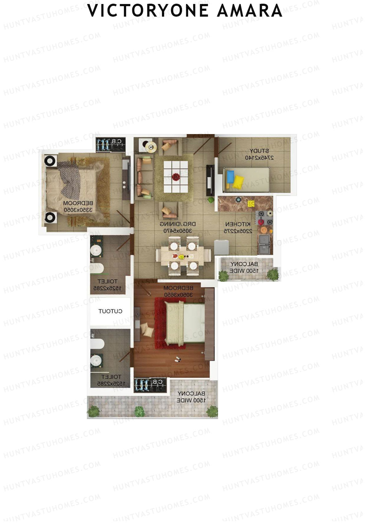 Victoryone Amara Tower D Unit 6 Floor Plan