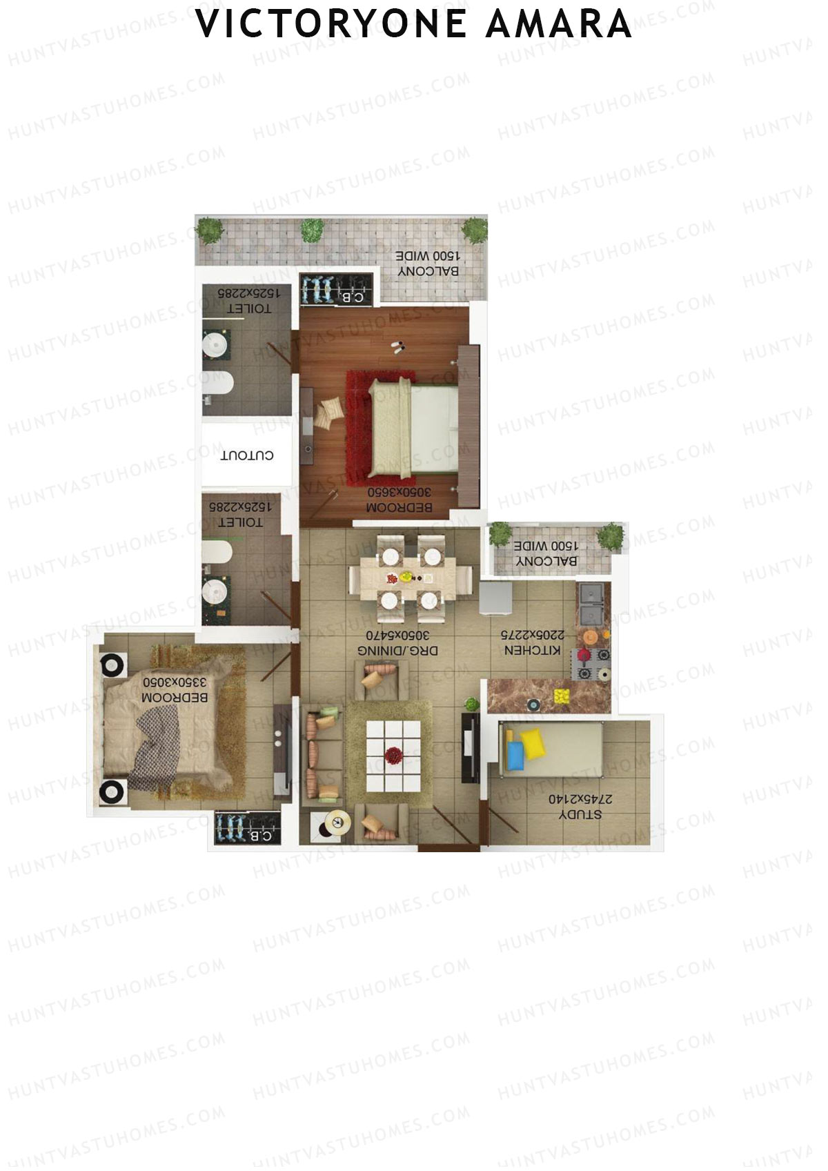 Victoryone Amara Tower D Unit 7 Floor Plan