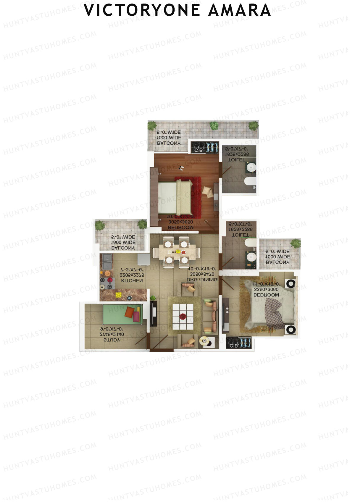 Victoryone Amara Tower E Unit 2 Floor Plan
