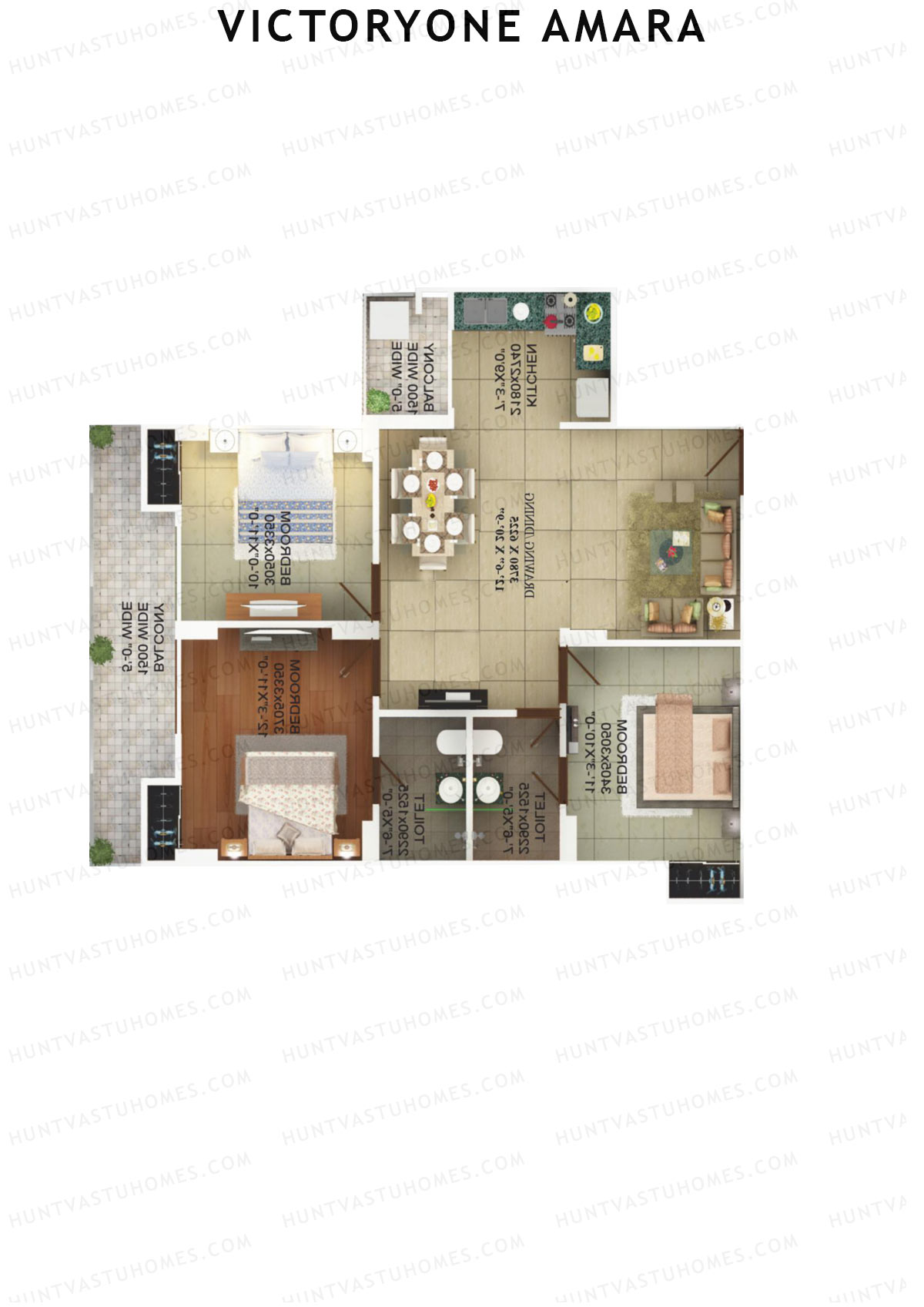 Victoryone Amara Tower F Unit 2 Floor Plan