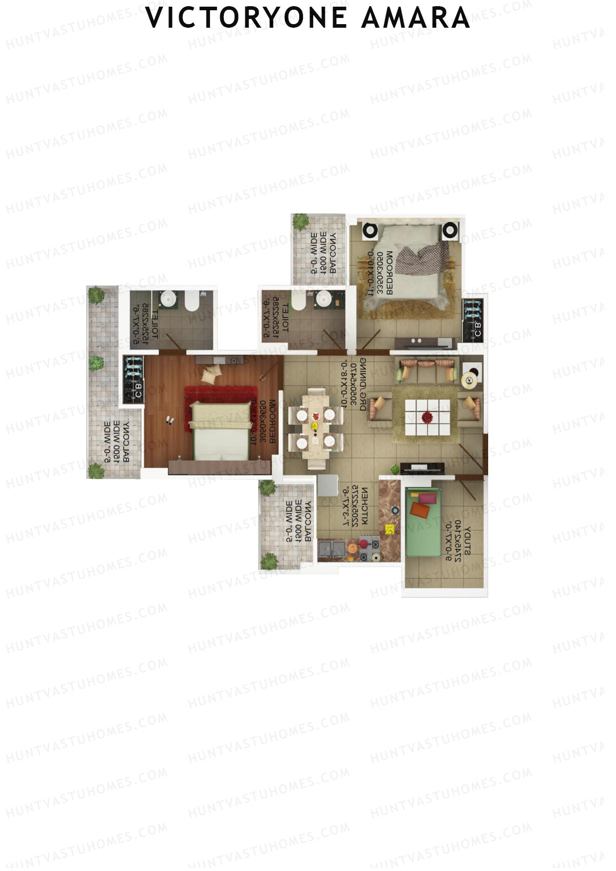 Victoryone Amara Tower F Unit 4 Floor Plan