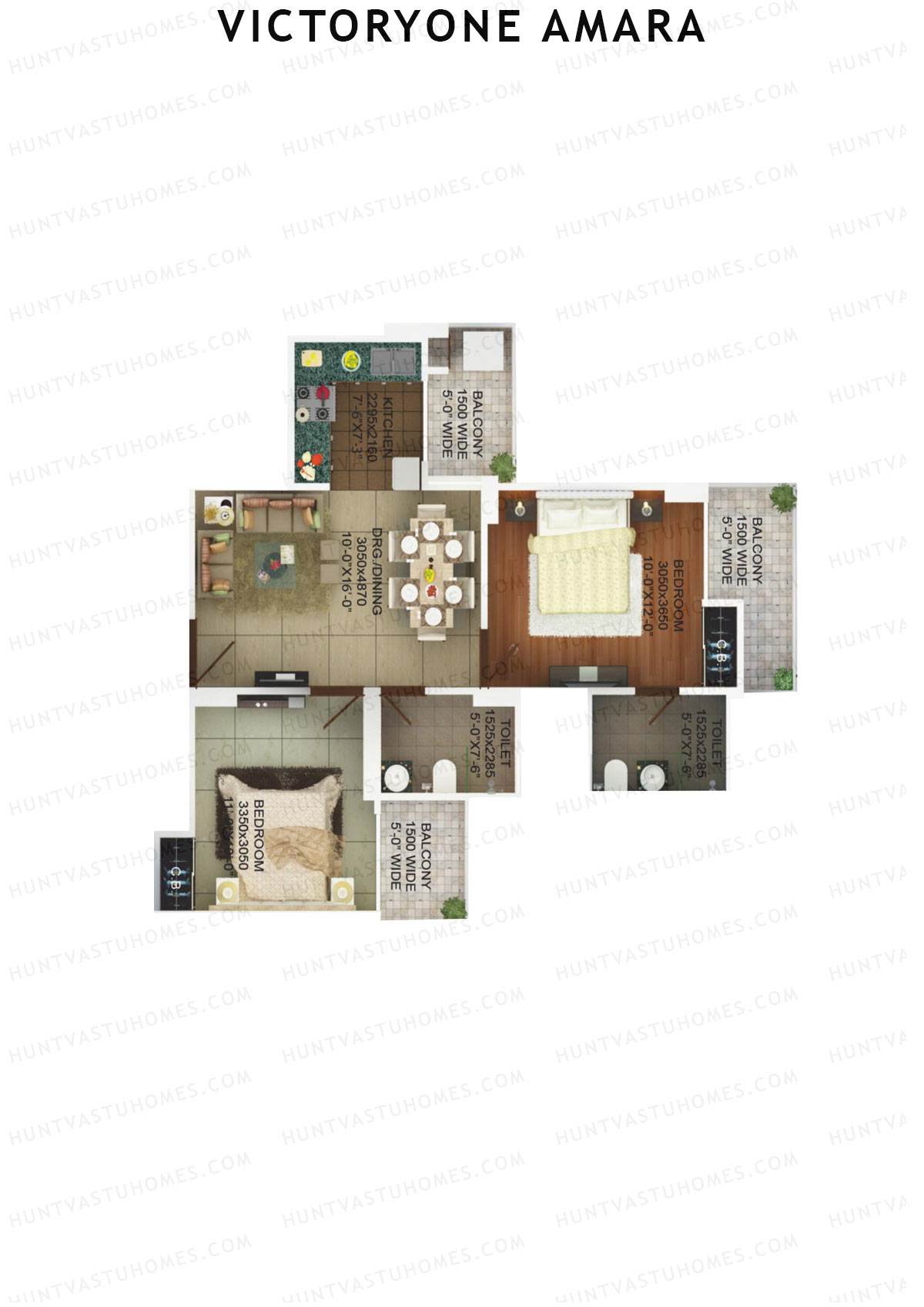 Victoryone Amara Tower G Unit 1 Floor Plan