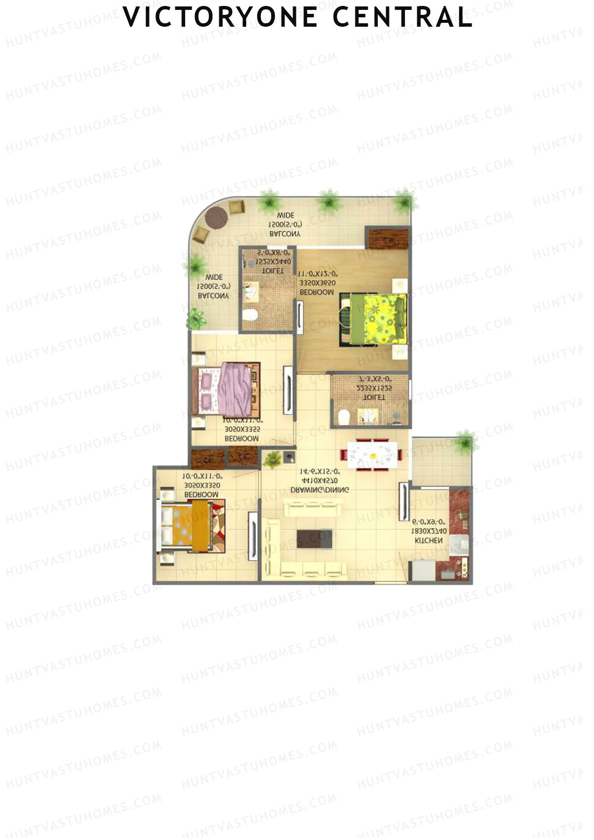 Victoryone Central Tower A Unit 1 Floor Plan