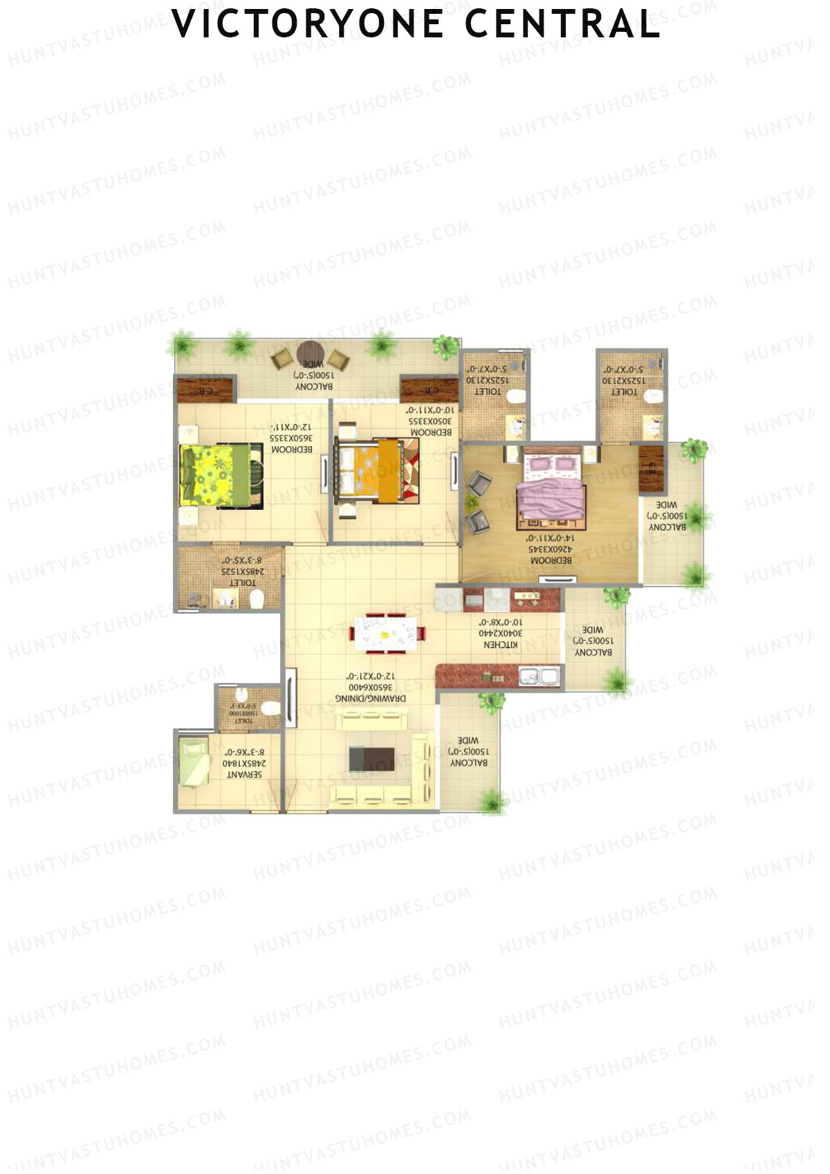 Victoryone Central Tower A Unit 2 Floor Plan