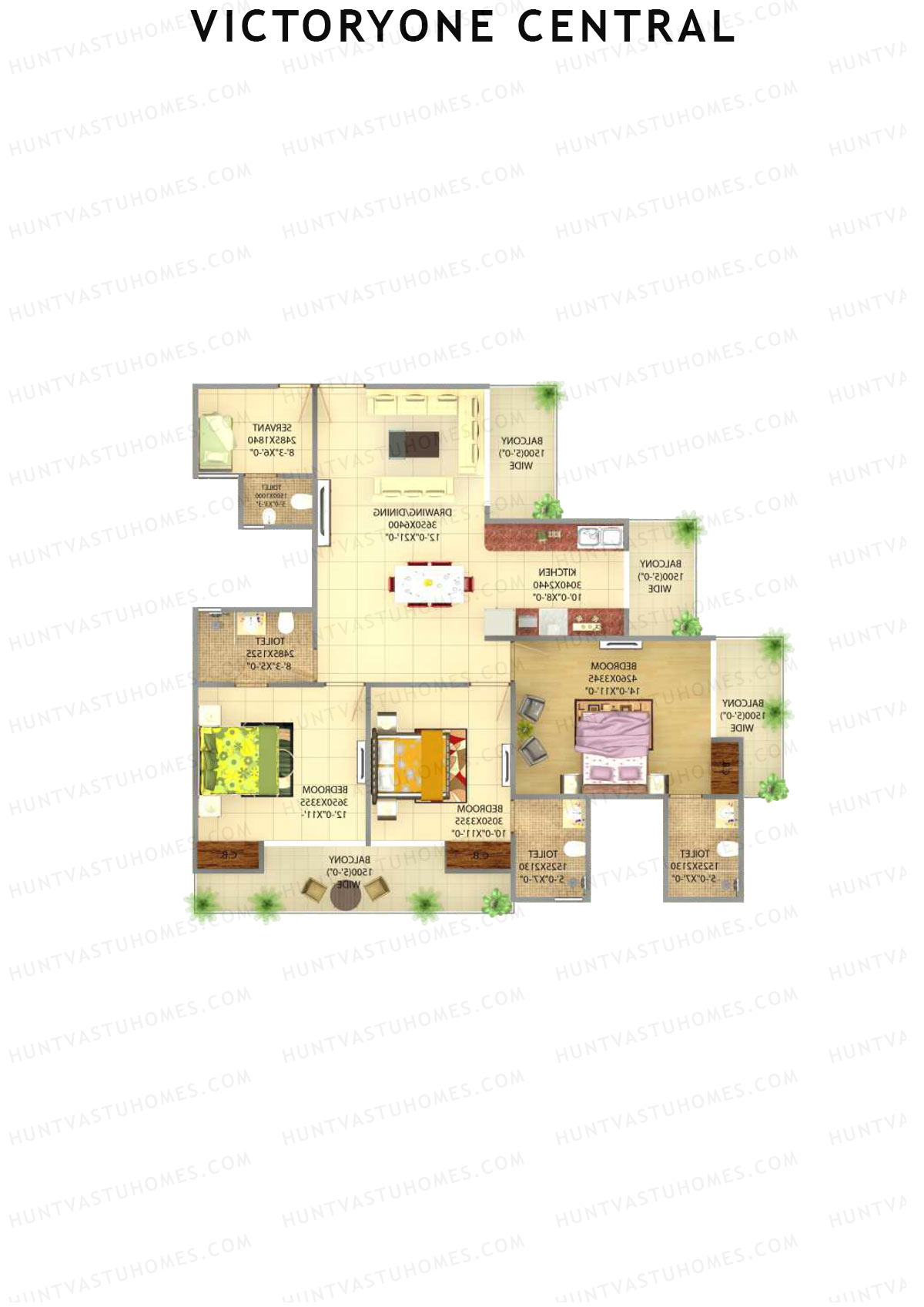 Victoryone Central Tower A Unit 3 Floor Plan