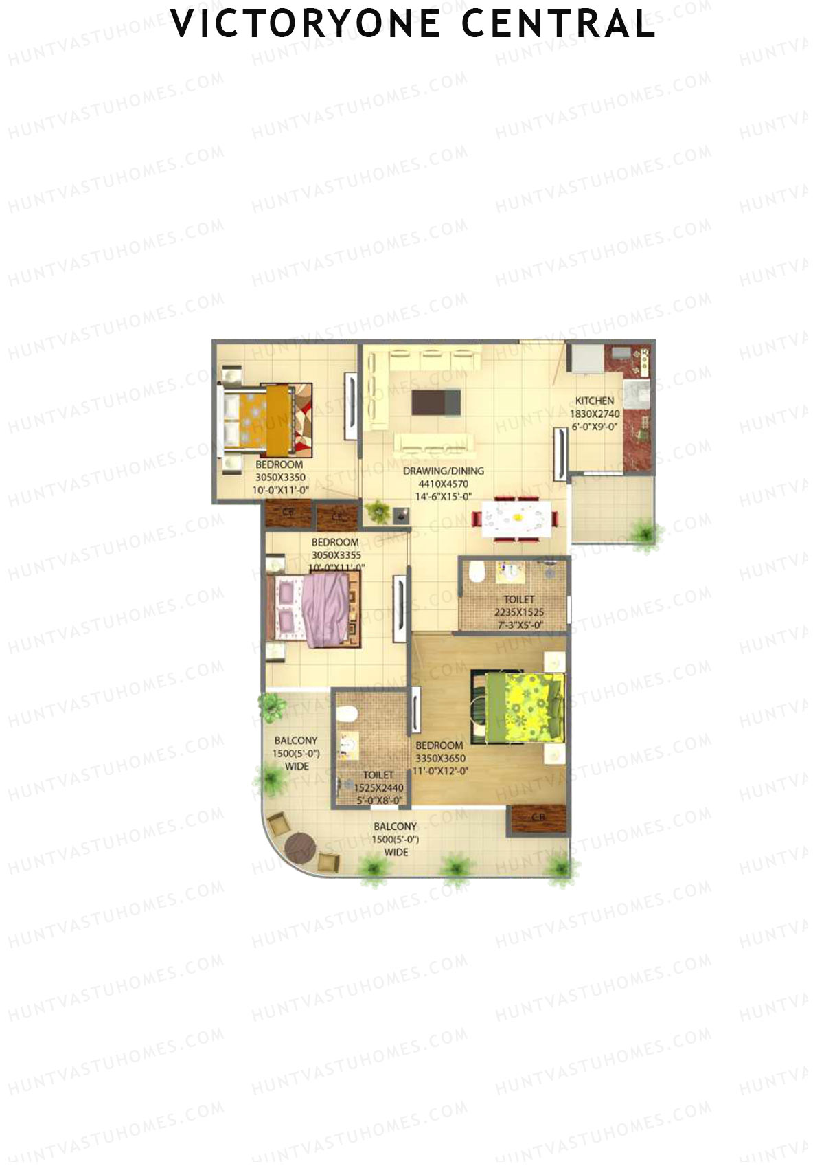 Victoryone Central Tower B Unit 4 Floor Plan