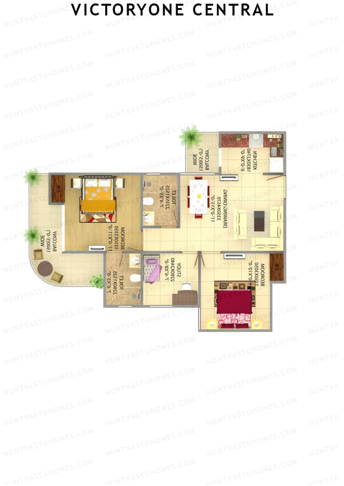 Victoryone Central Tower C Unit 3 Floor Plan
