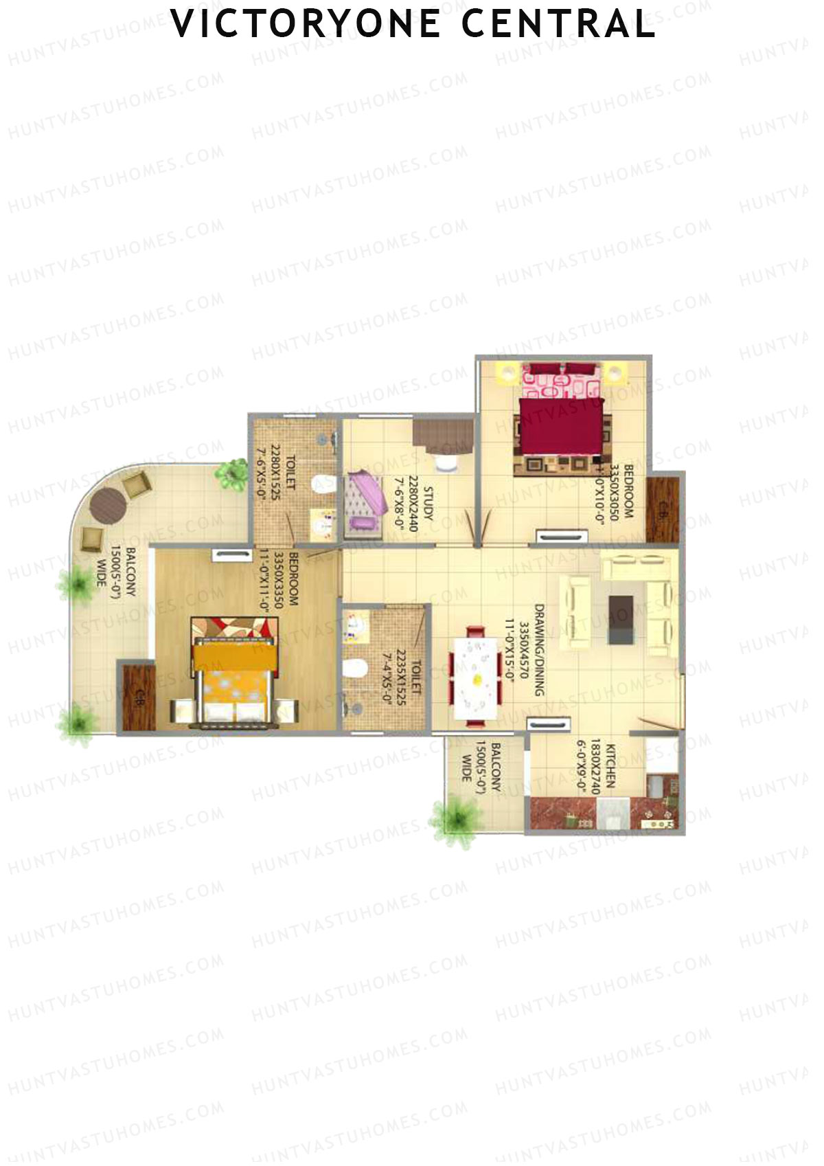 Victoryone Central Tower C Unit 4 Floor Plan
