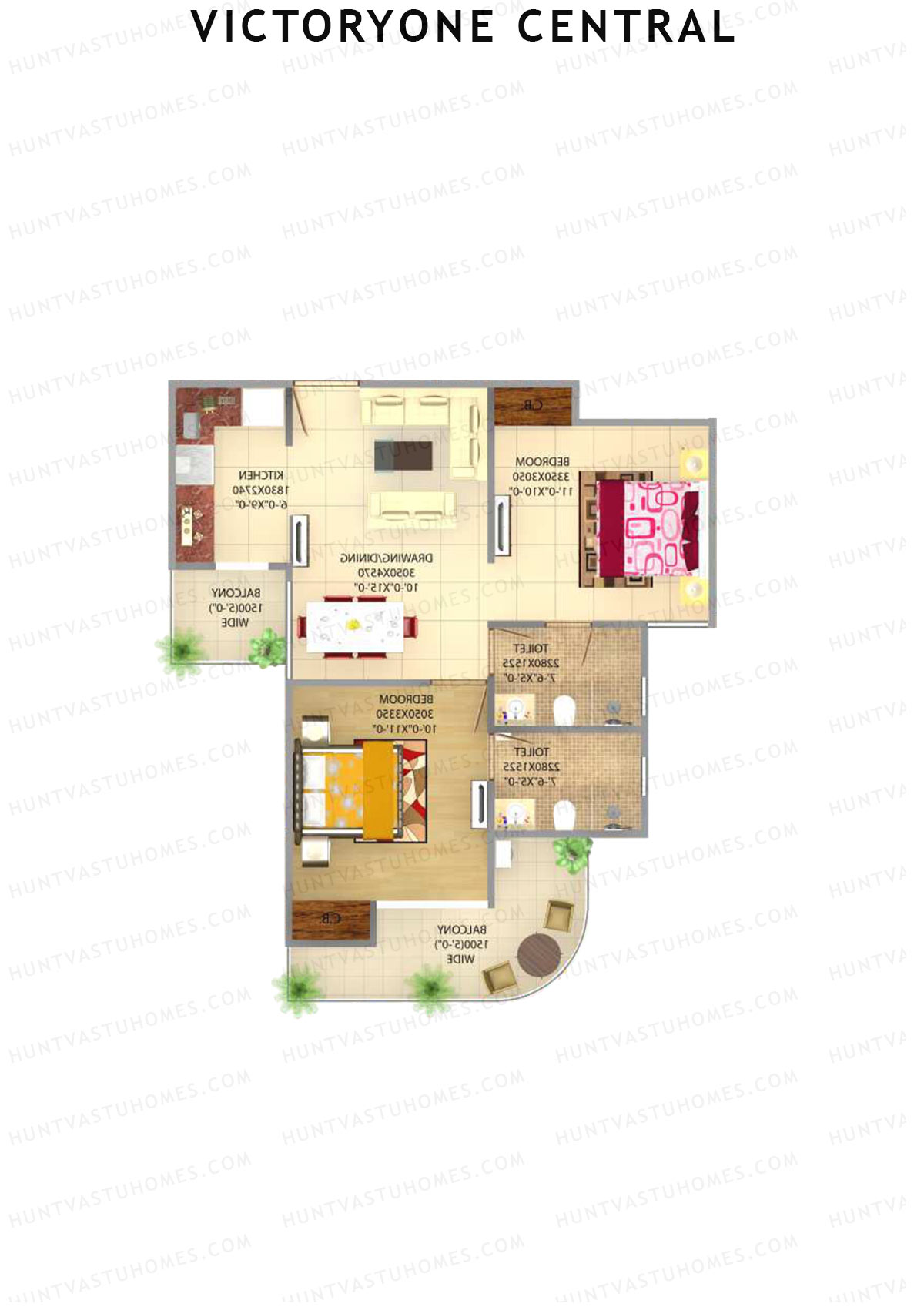 Victoryone Central Tower E Unit 1 Floor Plan