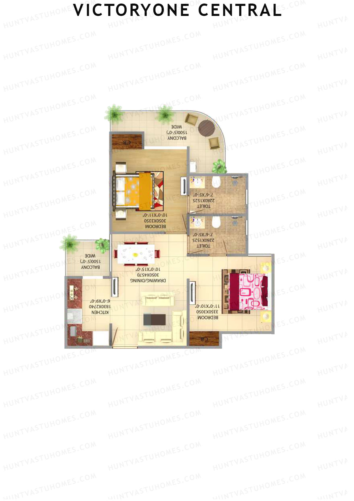 Victoryone Central Tower E Unit 4 Floor Plan