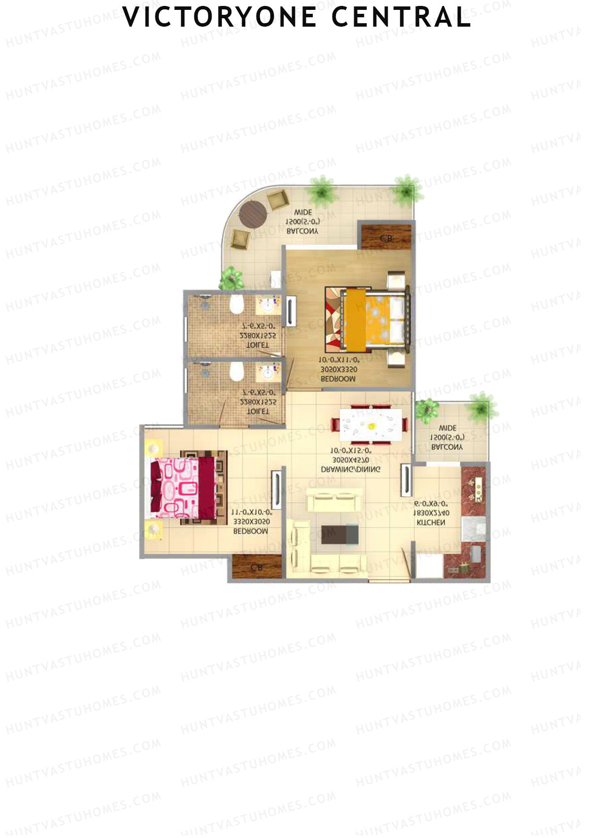 Victoryone Central Tower F Unit 3 Floor Plan