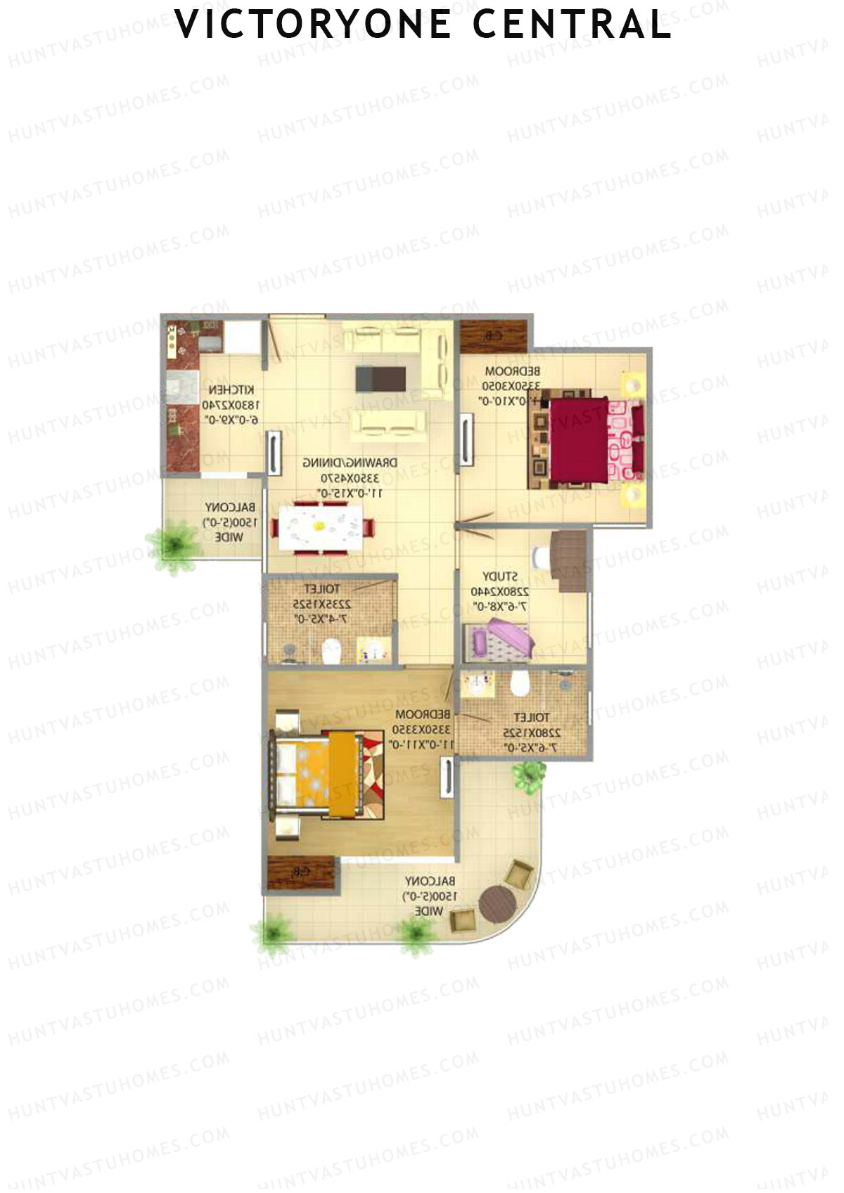 Victoryone Central Tower G Unit 1 Floor Plan