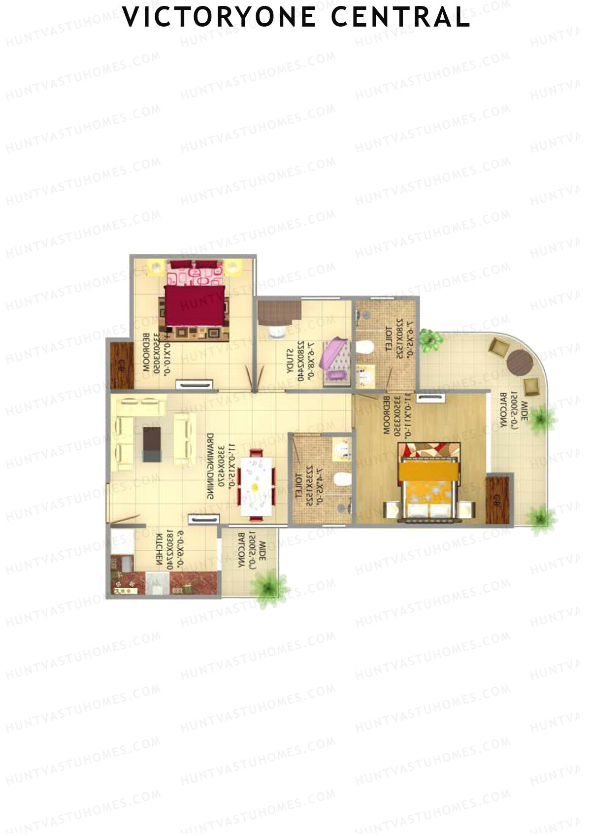 Victoryone Central Tower H Unit 5 Floor Plan