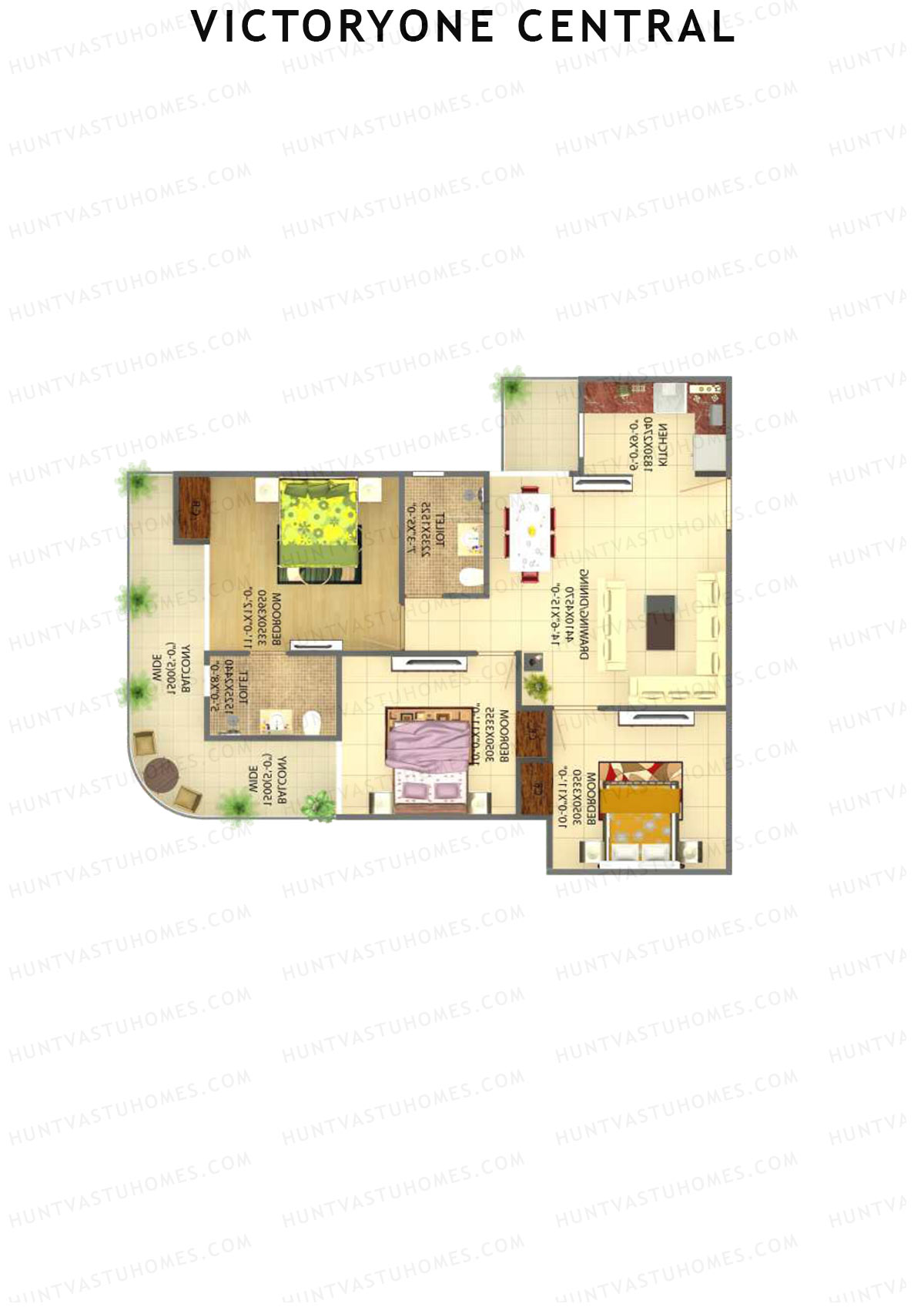 Victoryone Central Tower I Unit 1 Floor Plan