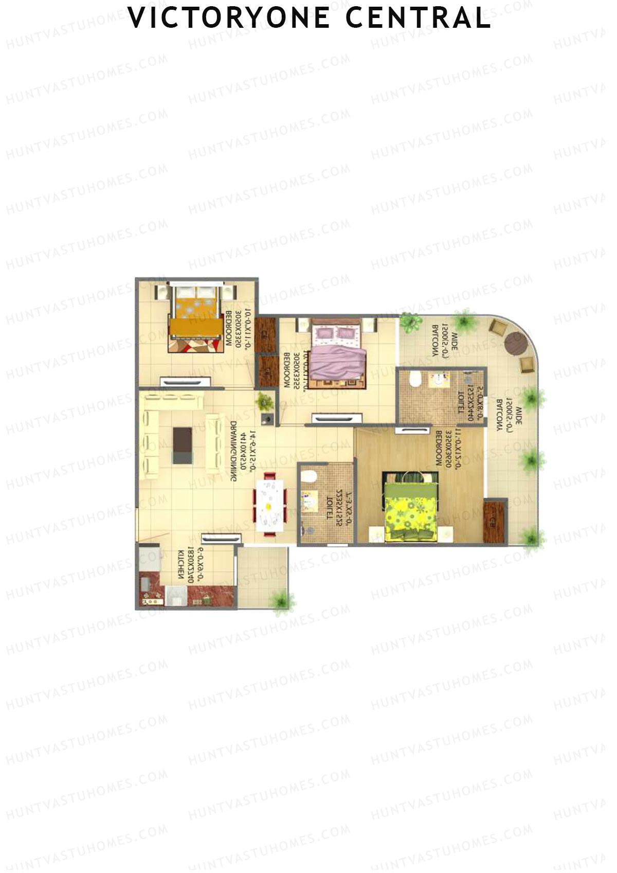 Victoryone Central Tower I Unit 3 Floor Plan