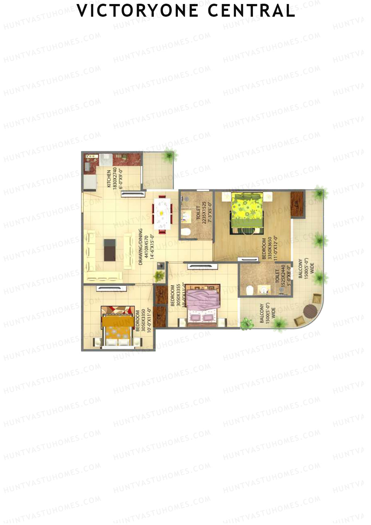 Victoryone Central Tower I Unit 4 Floor Plan
