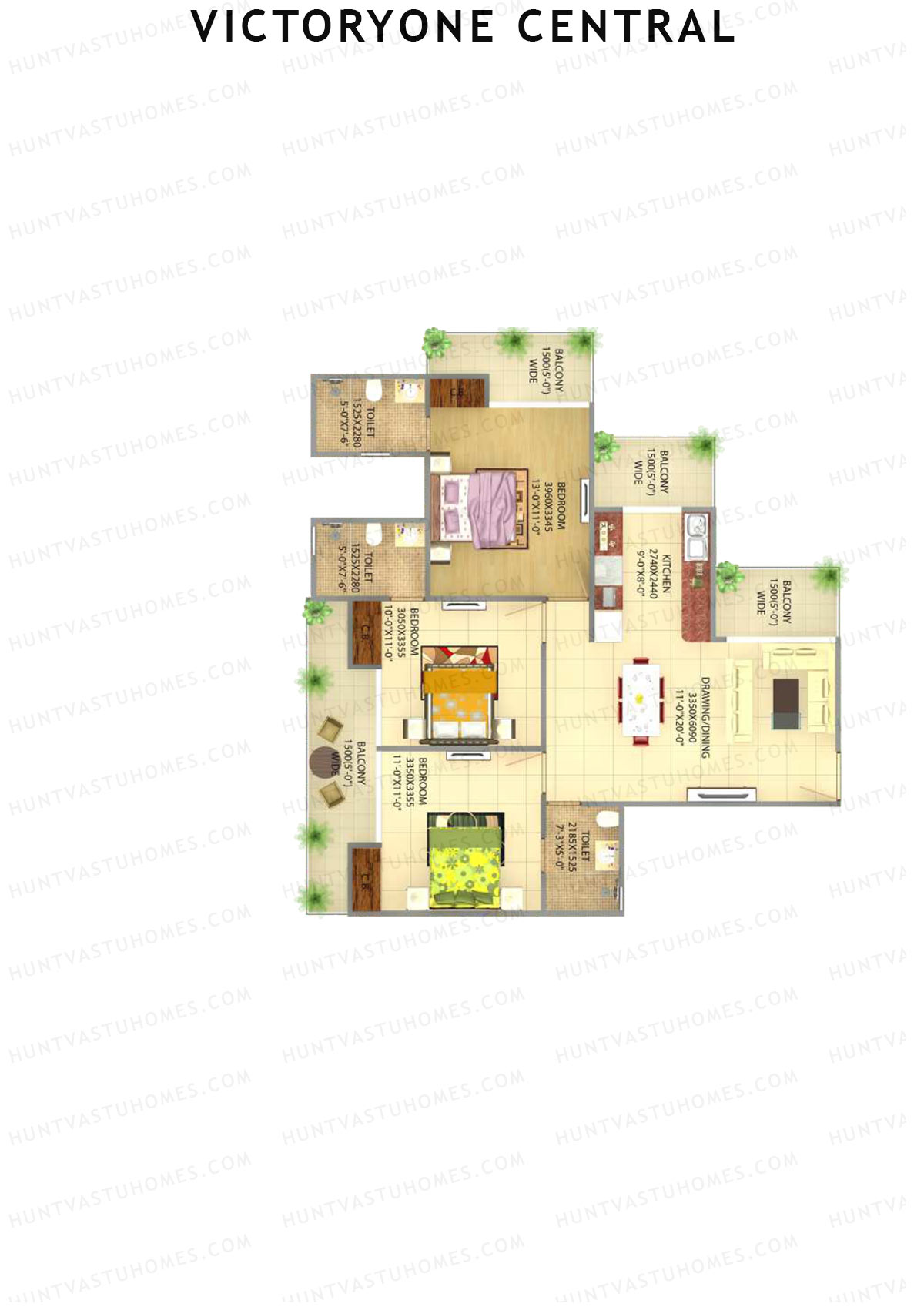 Victoryone Central Tower K Unit 1 Floor Plan