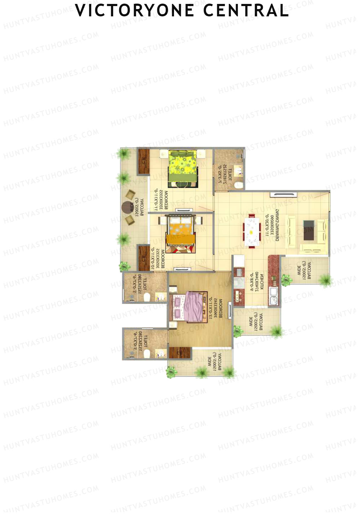 Victoryone Central Tower K Unit 4 Floor Plan