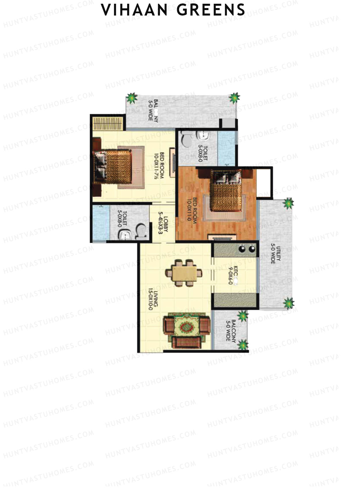 Vihaan Greens Tower A Unit 4 (Type 2) Floor Plan