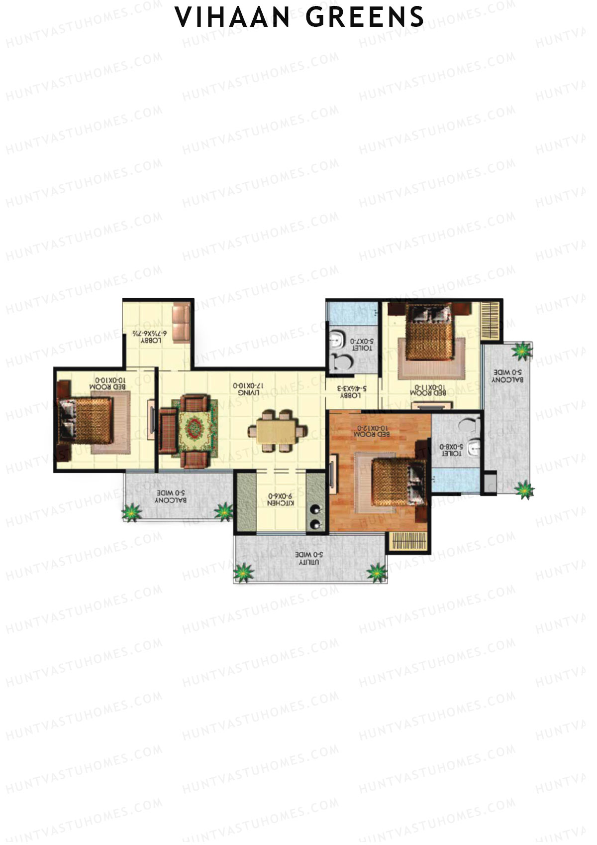 Vihaan Greens Tower A Unit 6 (Type 3) Floor Plan