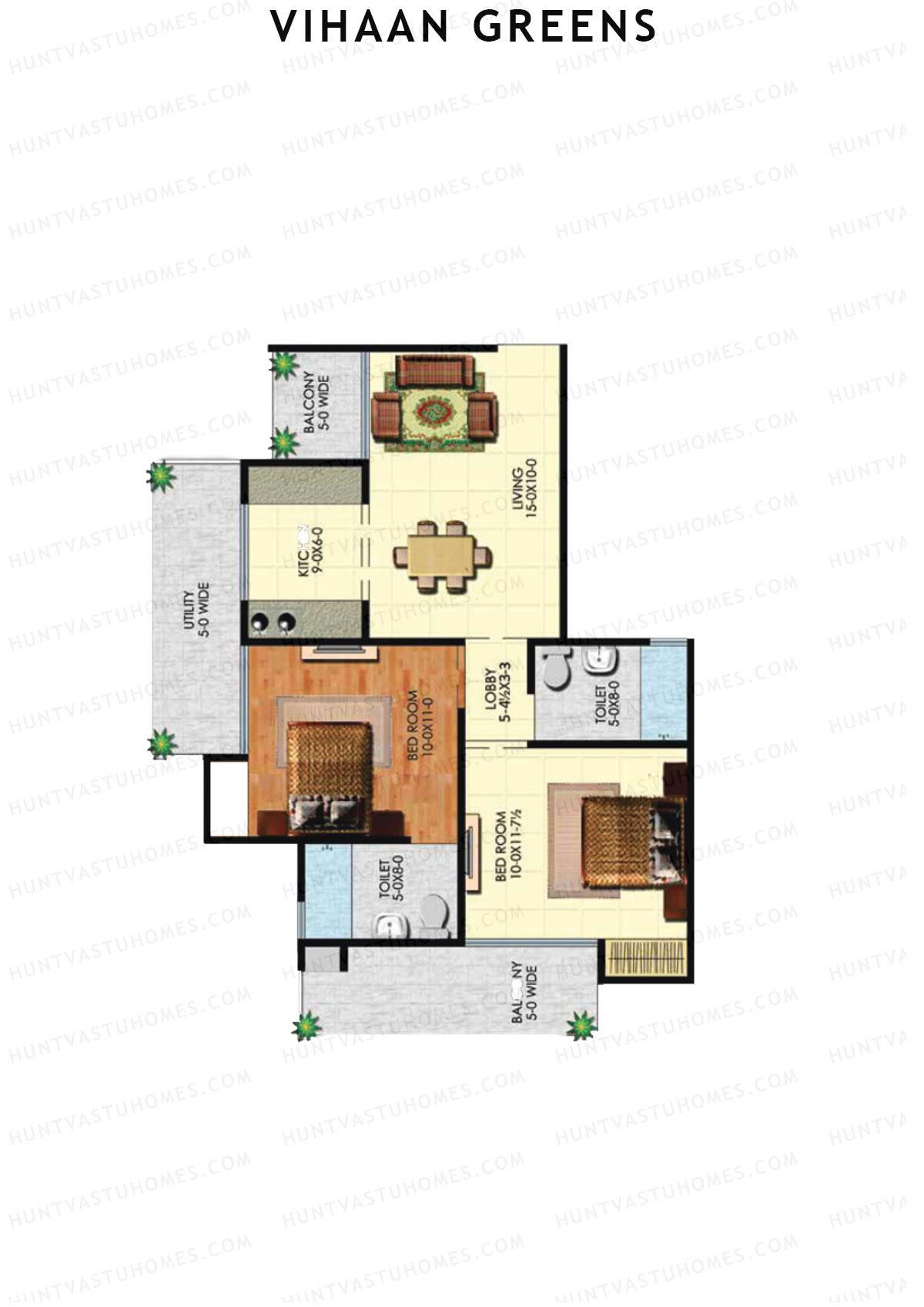 Vihaan Greens Tower A Unit 8 (Type 2) Floor Plan