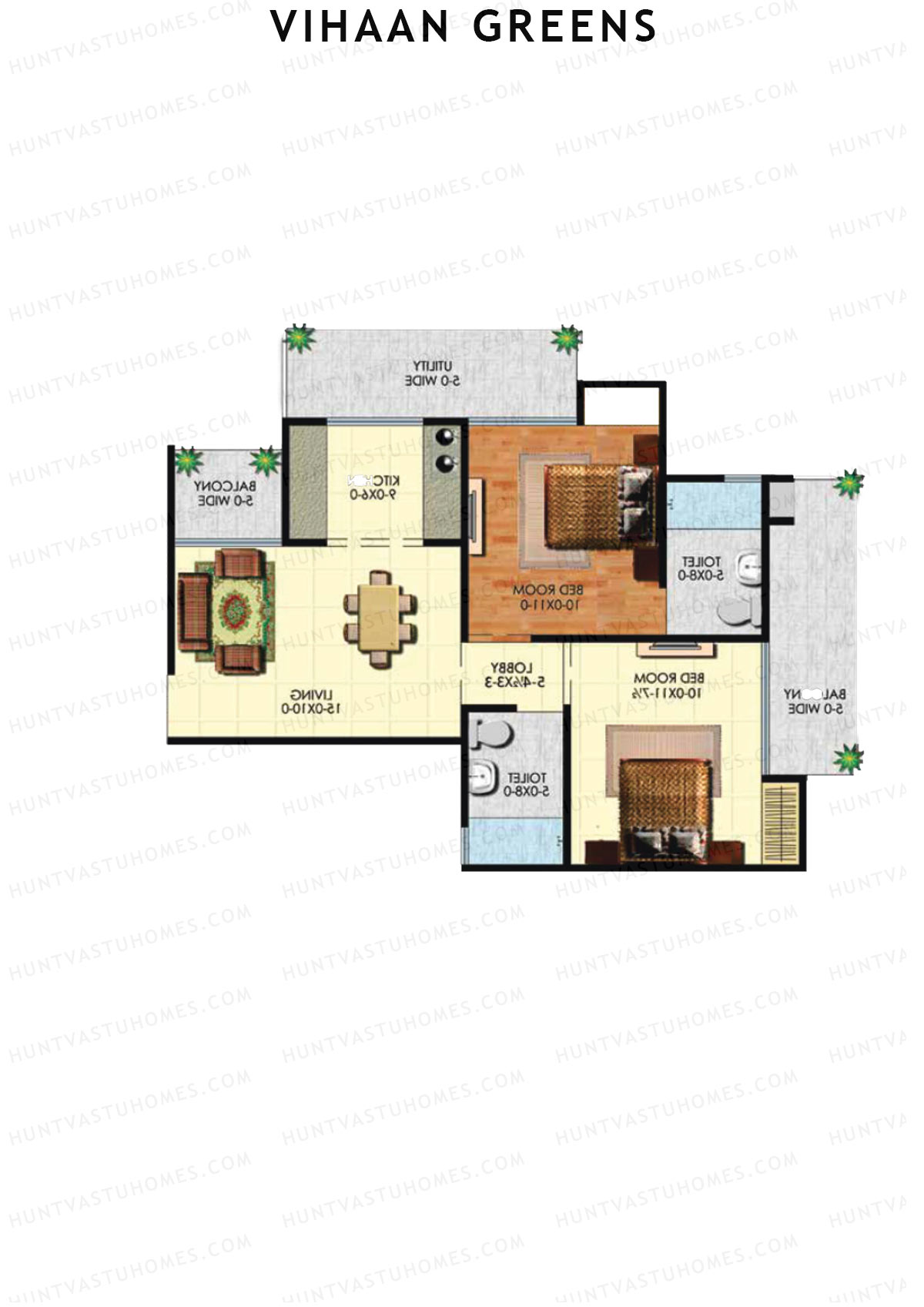 Vihaan Greens Tower B Unit 1 (Type 2) Floor Plan