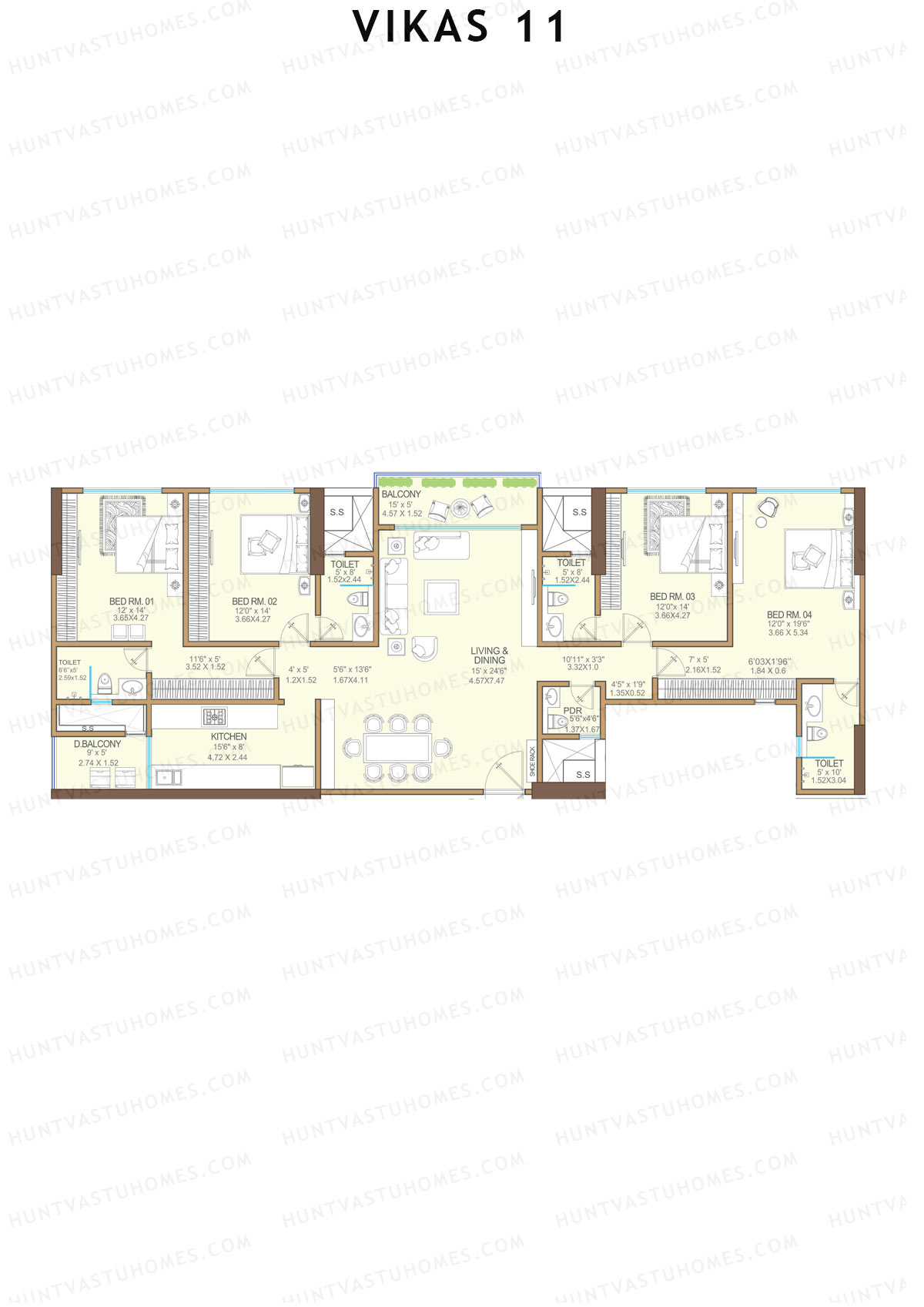 Vikas 11 Tower A Unit 1 Floor Plan