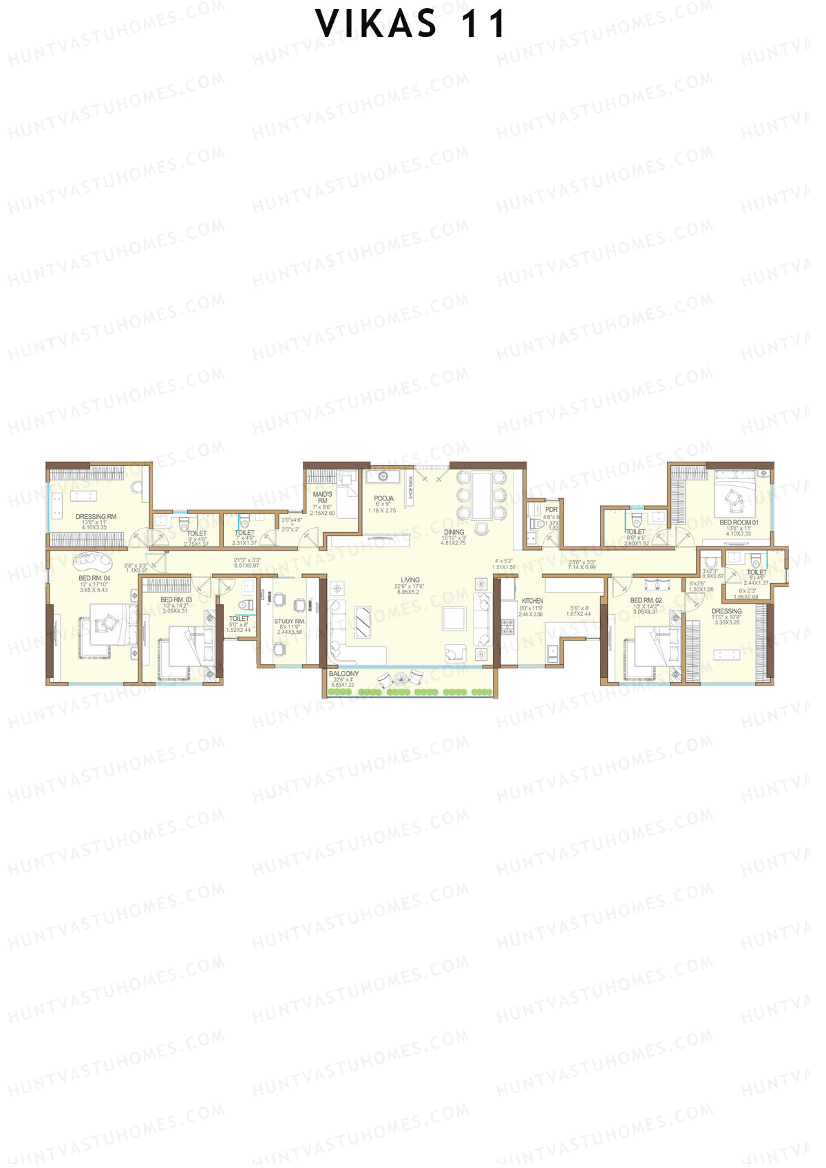 Vikas 11 Tower B Unit 3 Floor Plan
