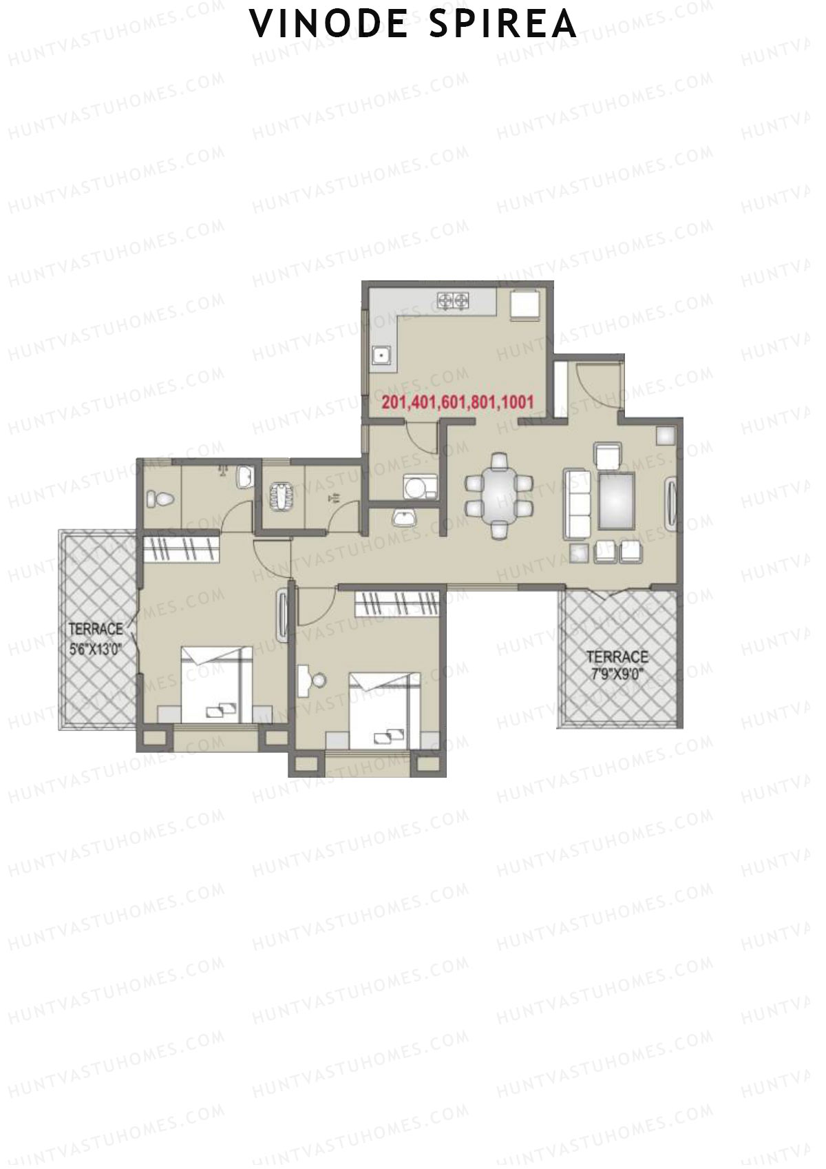Vinode Spirea Tower A Unit 1 Floor Plan
