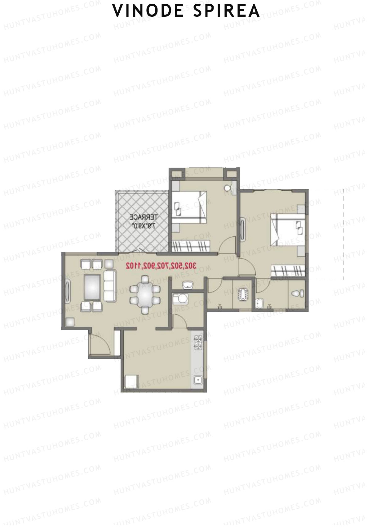 Vinode Spirea Tower A Unit 3 Floor Plan