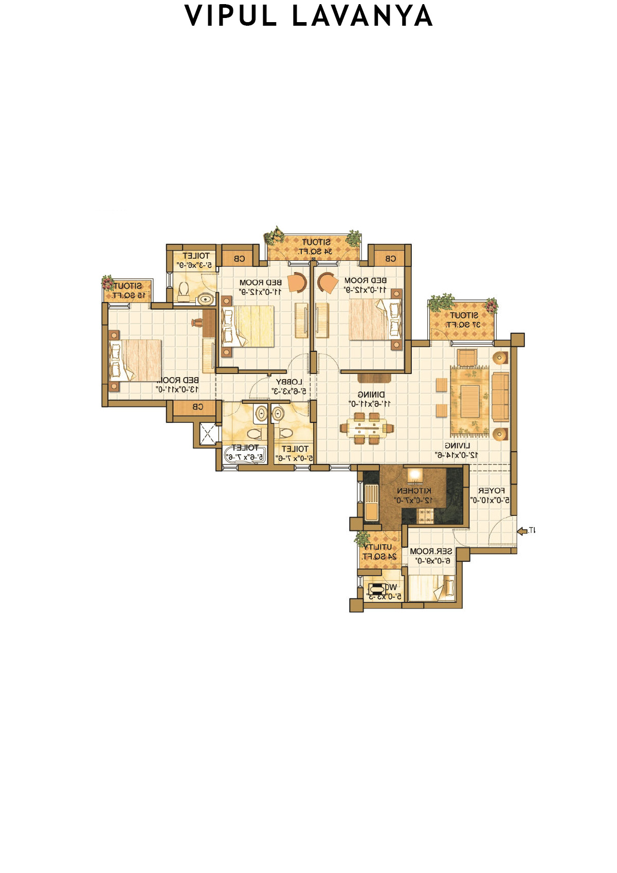 Vipul Lavanya Tower 3 Unit 2 Floor Plan