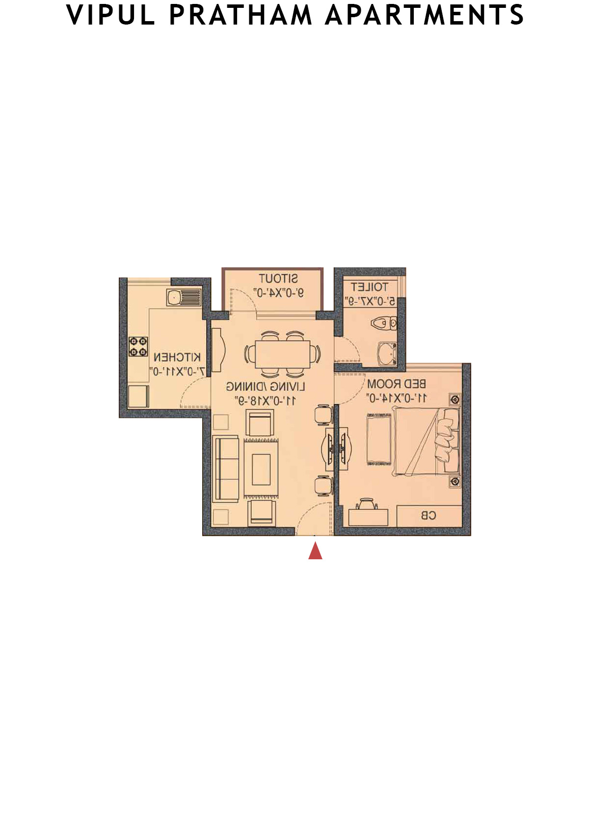 Vipul Pratham Apartments Tower 1 Unit 4 (Type A) Floor Plan