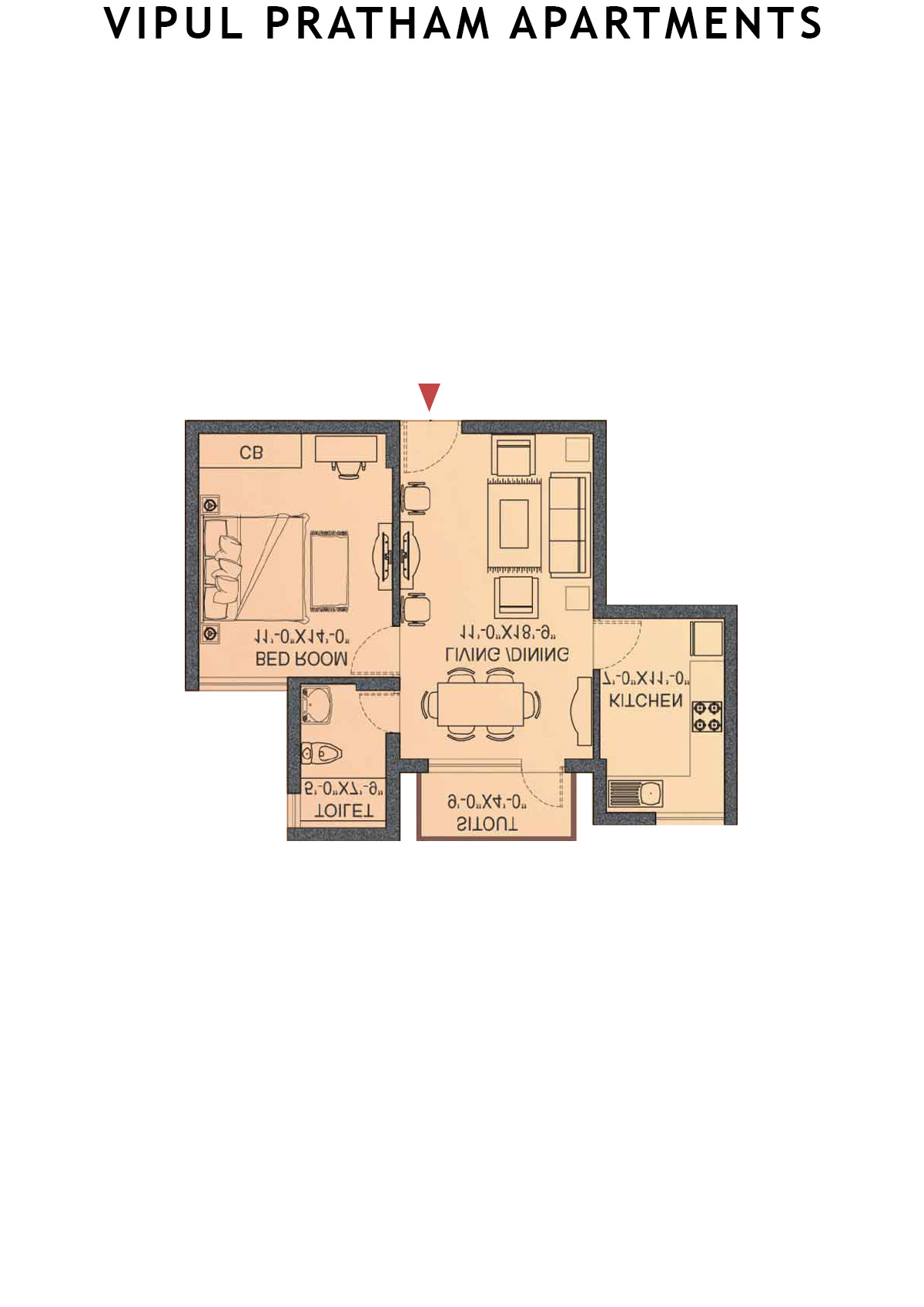 Vipul Pratham Apartments Tower 3 Unit 4 (Type A) Floor Plan