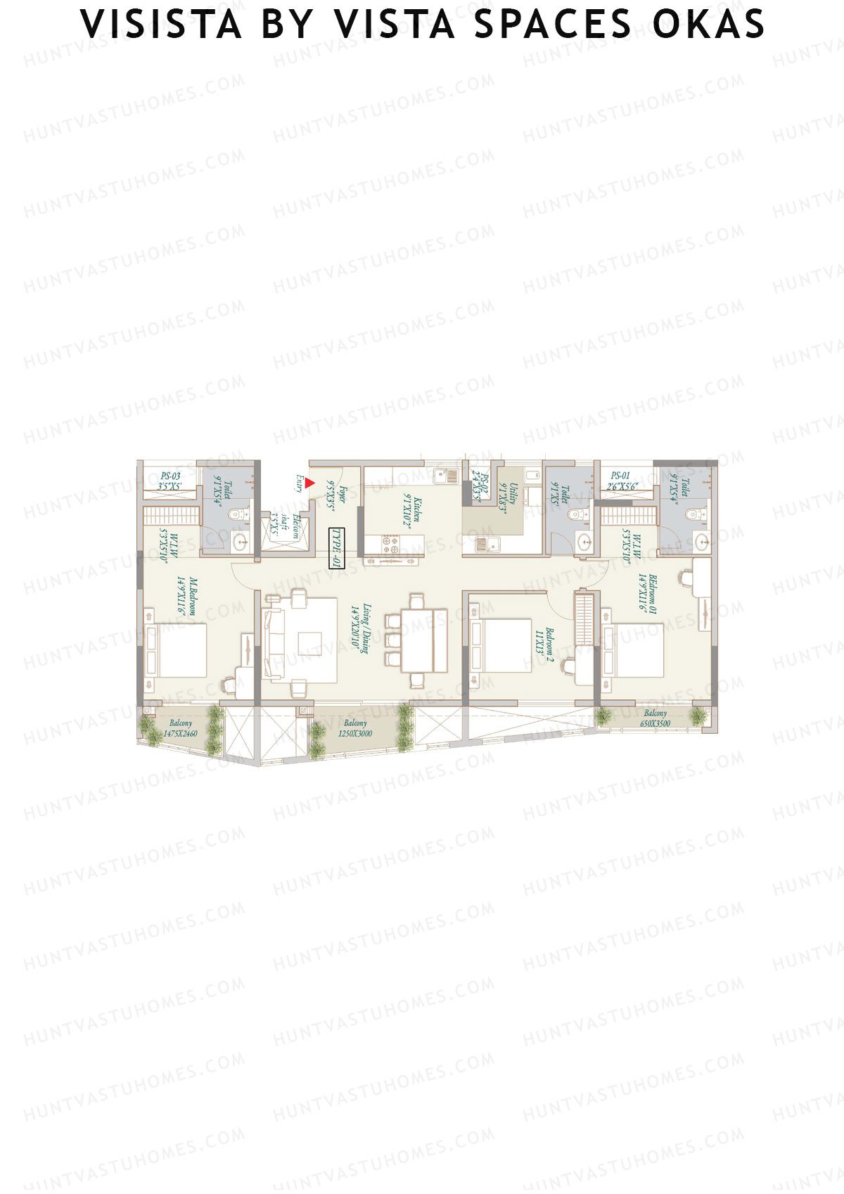Visista by Vista spaces okas Tower C Unit 1 (Type 1) Floor Plan