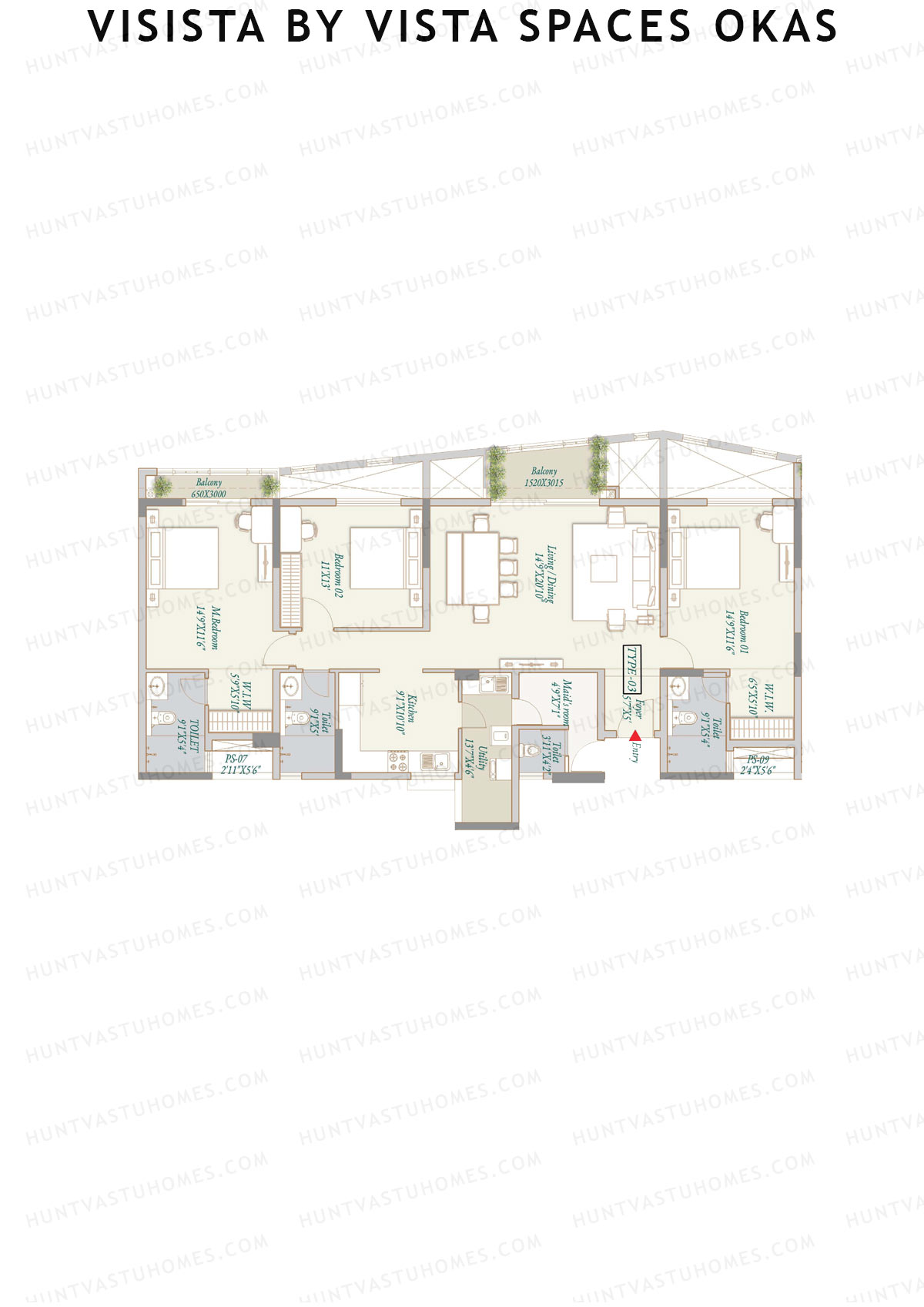 Visista by Vista spaces okas Tower C Unit 3 (Type 3) Floor Plan