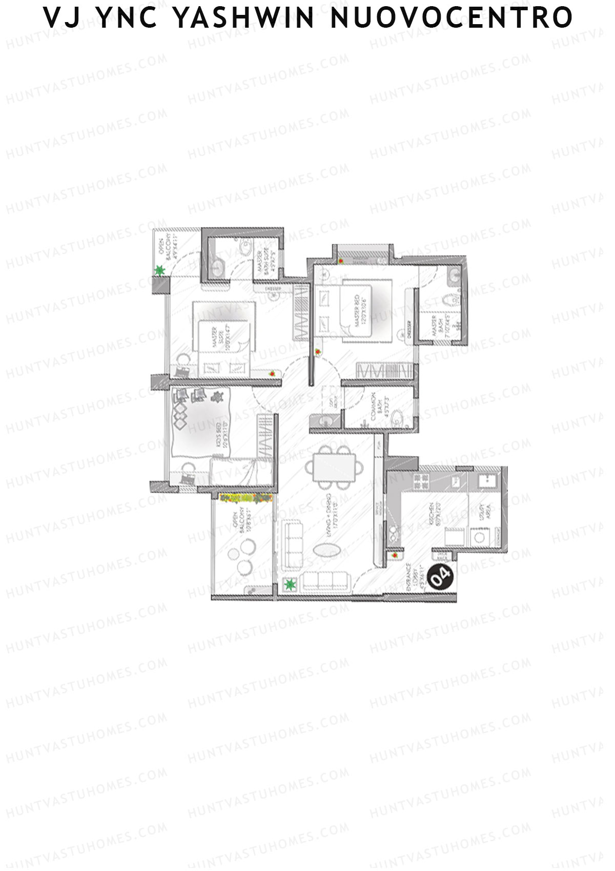 VJ YNC Yashwin Nuovocentro Wing A Unit 4 Floor Plan